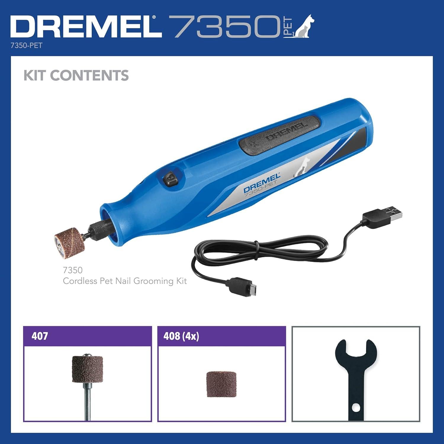 Dremel 7350-PET Molinillo de Uñas para Mascotas 4V