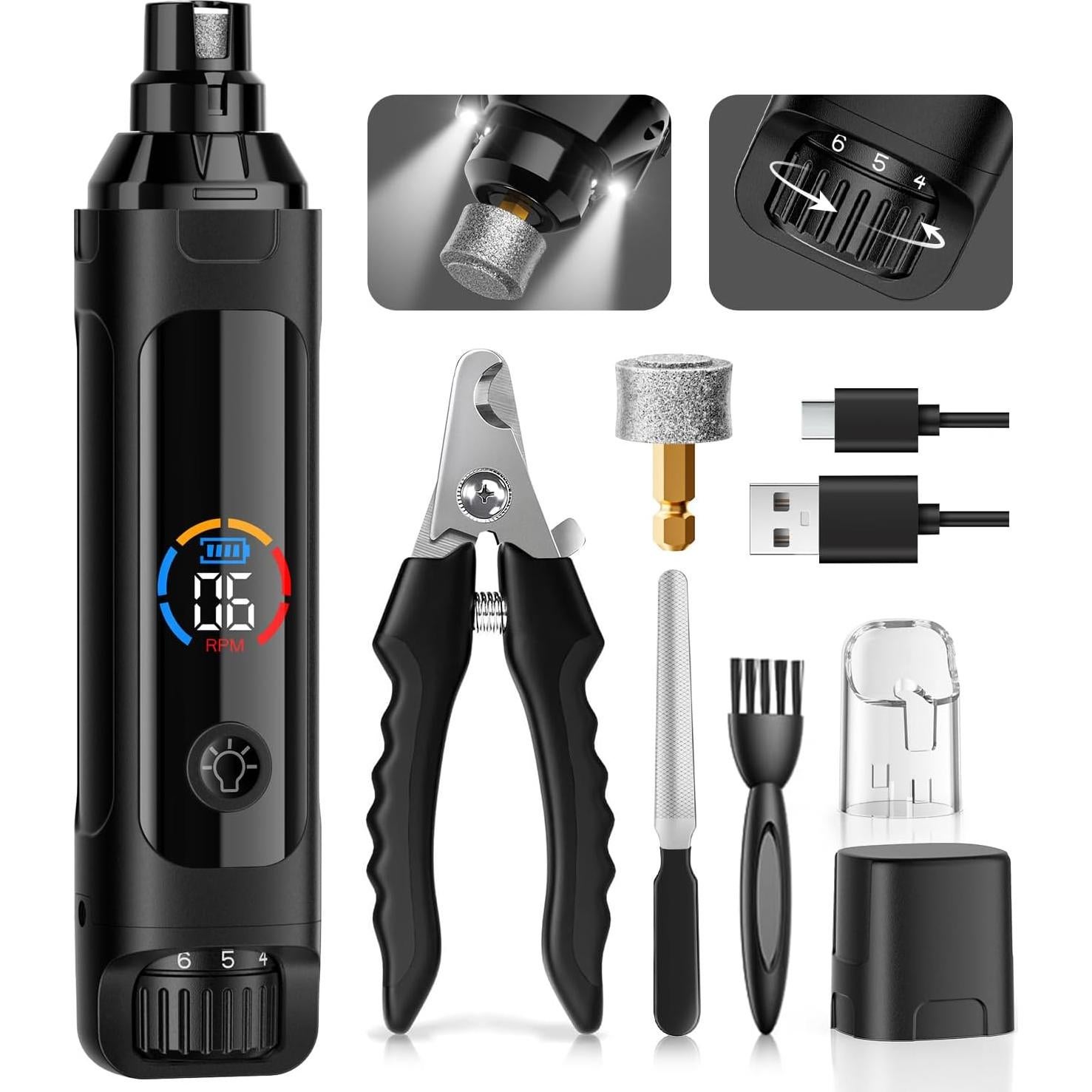 Cortador de Uñas Eléctrico para Mascotas Cuter MX30 - Silencioso y Recargable