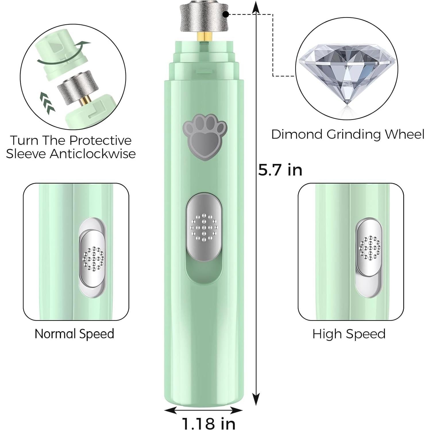 Amoladora de Uñas para Perros VIWIK Recargable 2 Velocidades