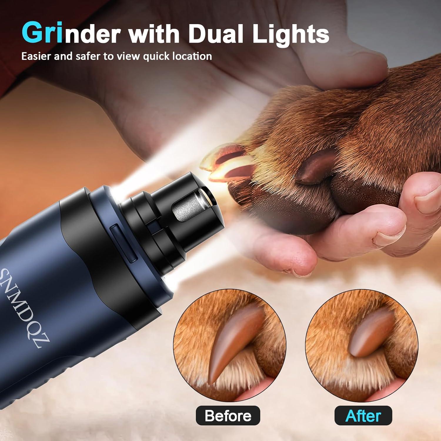 Cortador de Uñas para Perros SNMDQZ con Luz LED y Grinder Silencioso