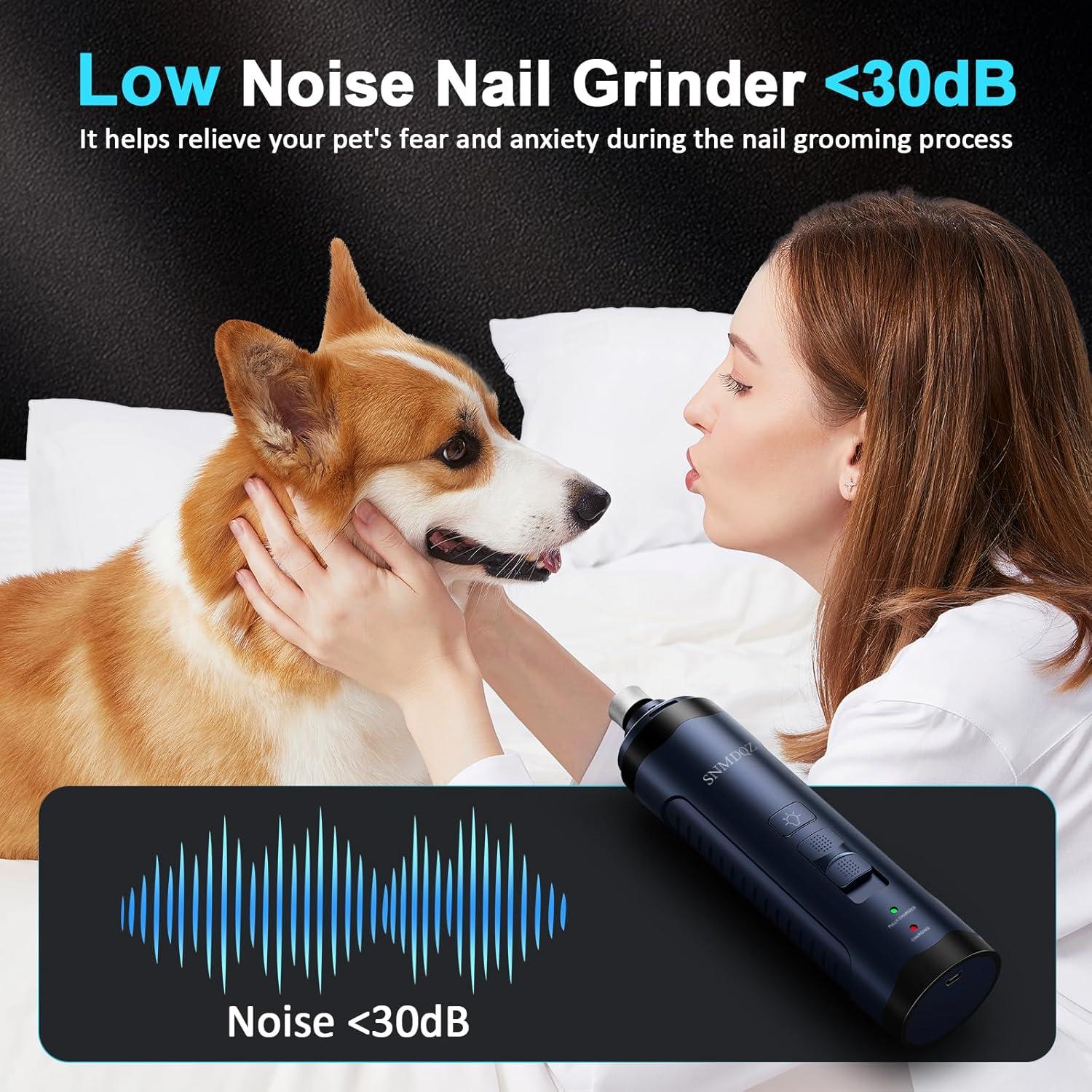 Cortador de Uñas para Perros SNMDQZ con Luz LED y Grinder Silencioso