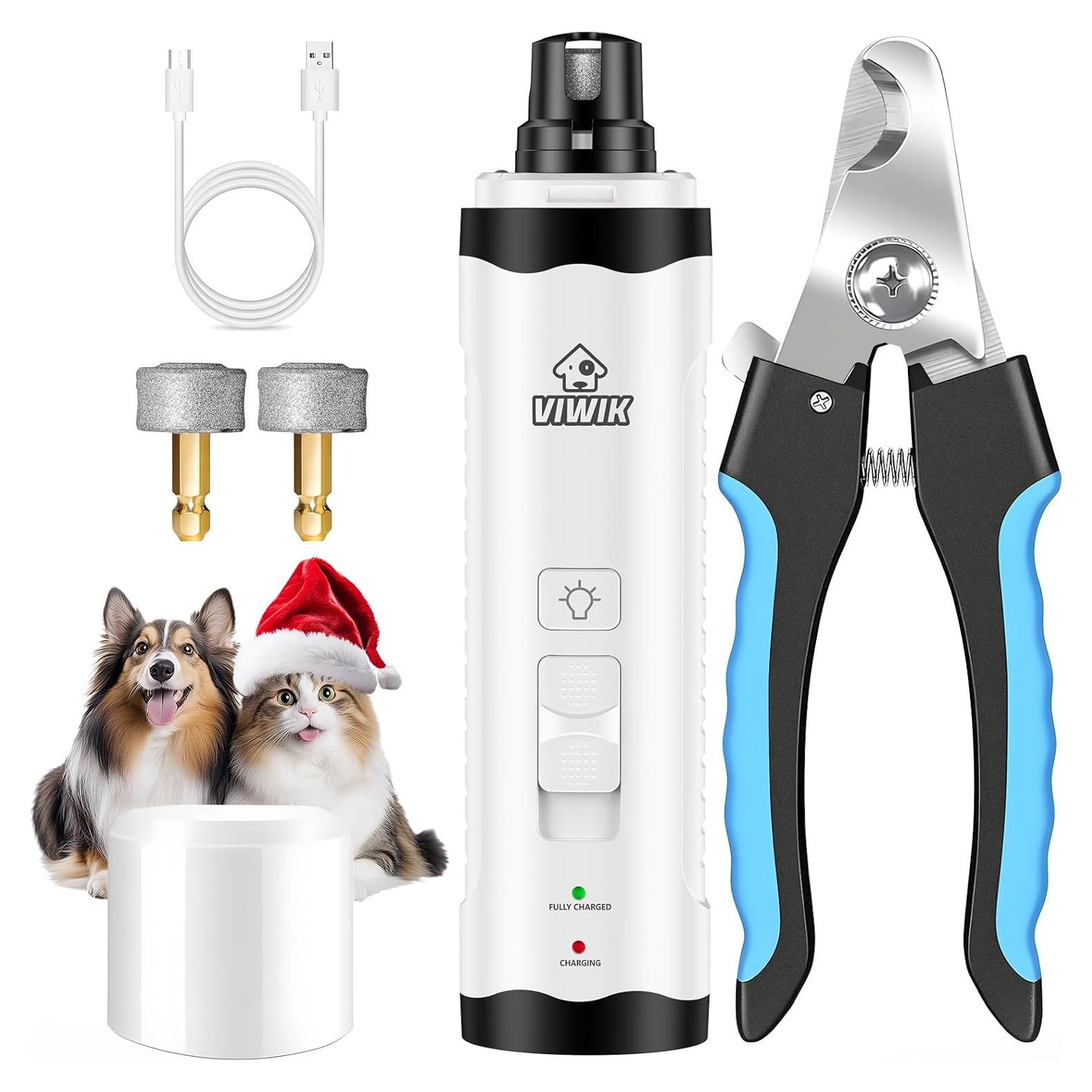 Amoladora de Uñas Eléctrica VIWIK para Perros y Gatos 2 Velocidades