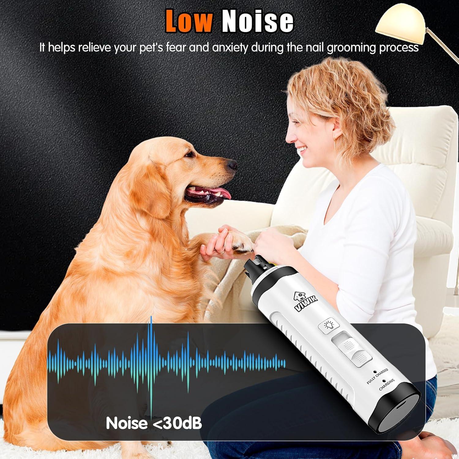 Amoladora de Uñas Eléctrica VIWIK para Perros y Gatos 2 Velocidades