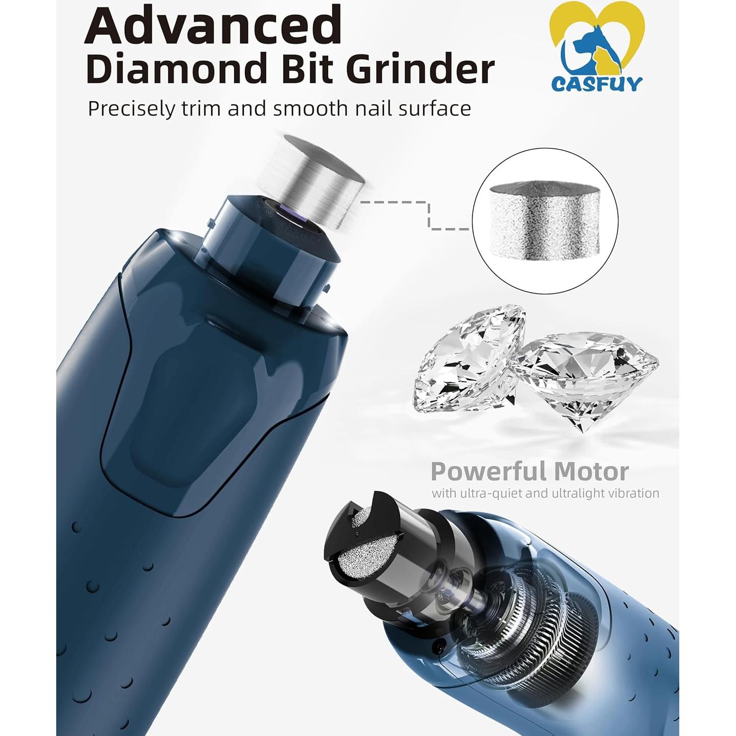 Molinillo de Uñas para Perros Casfuy N65 Silencioso 6 Velocidades