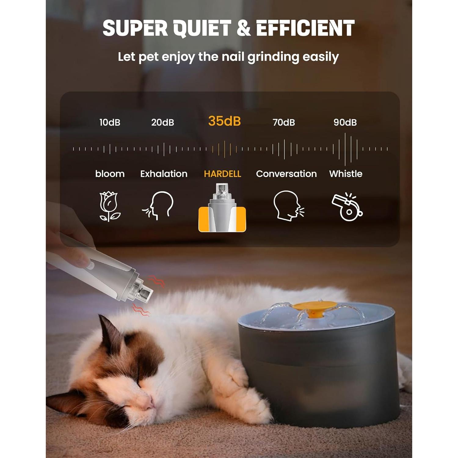 Molinillo de Uñas para Perros HARDELL con 2 Luces LED