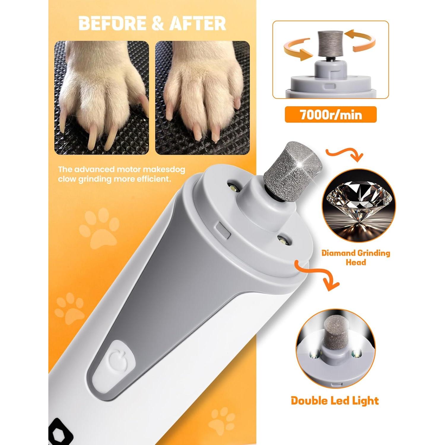 Molinillo de Uñas para Perros HARDELL con 2 Luces LED