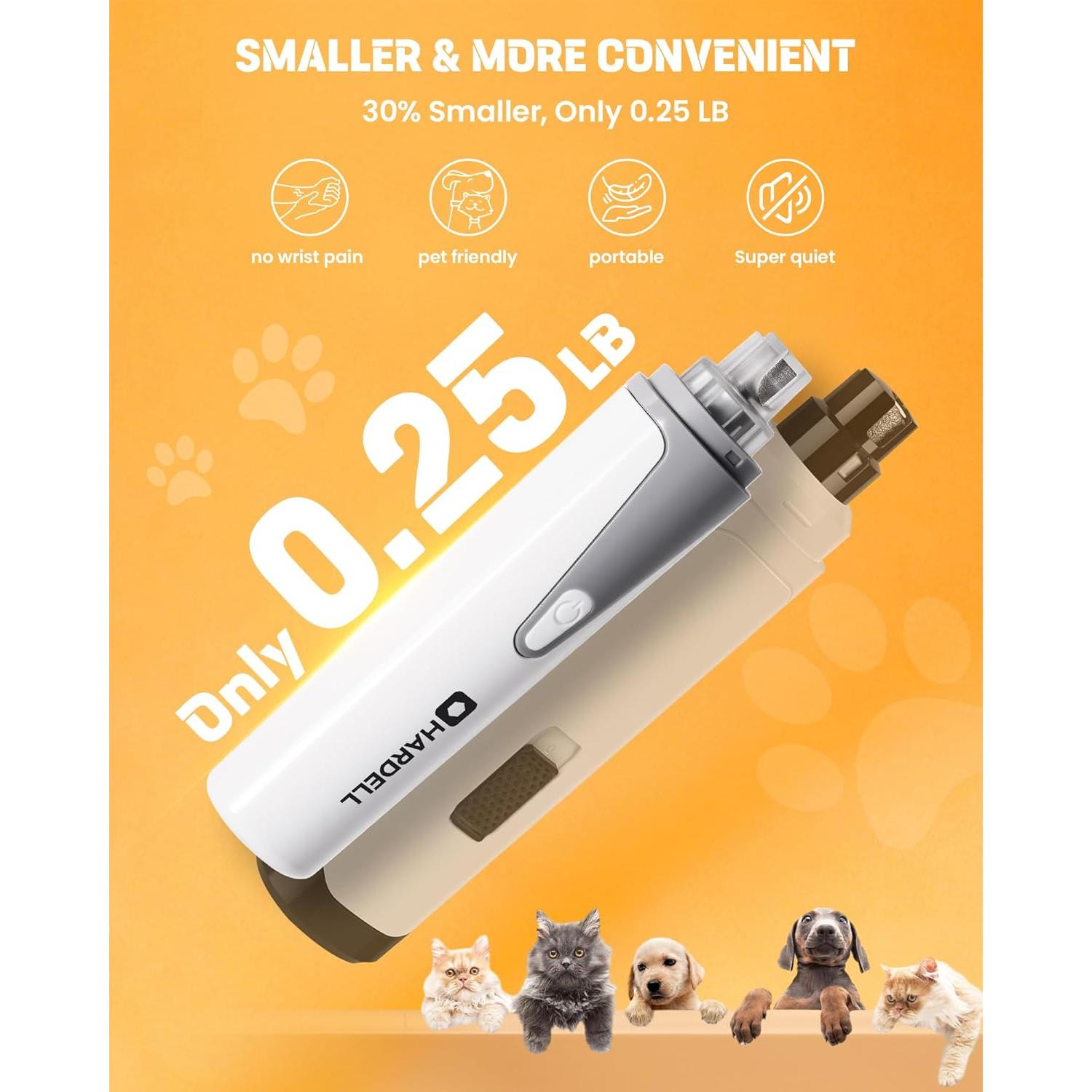 Molinillo de Uñas para Perros HARDELL con 2 Luces LED