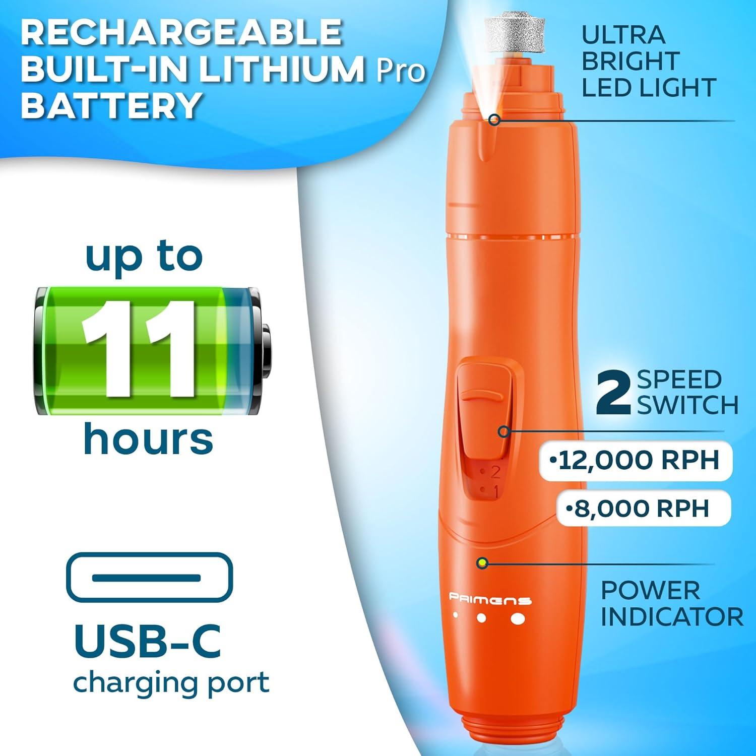 Mina de Uñas para Perros PRIMENS ClawMaster LED Naranja