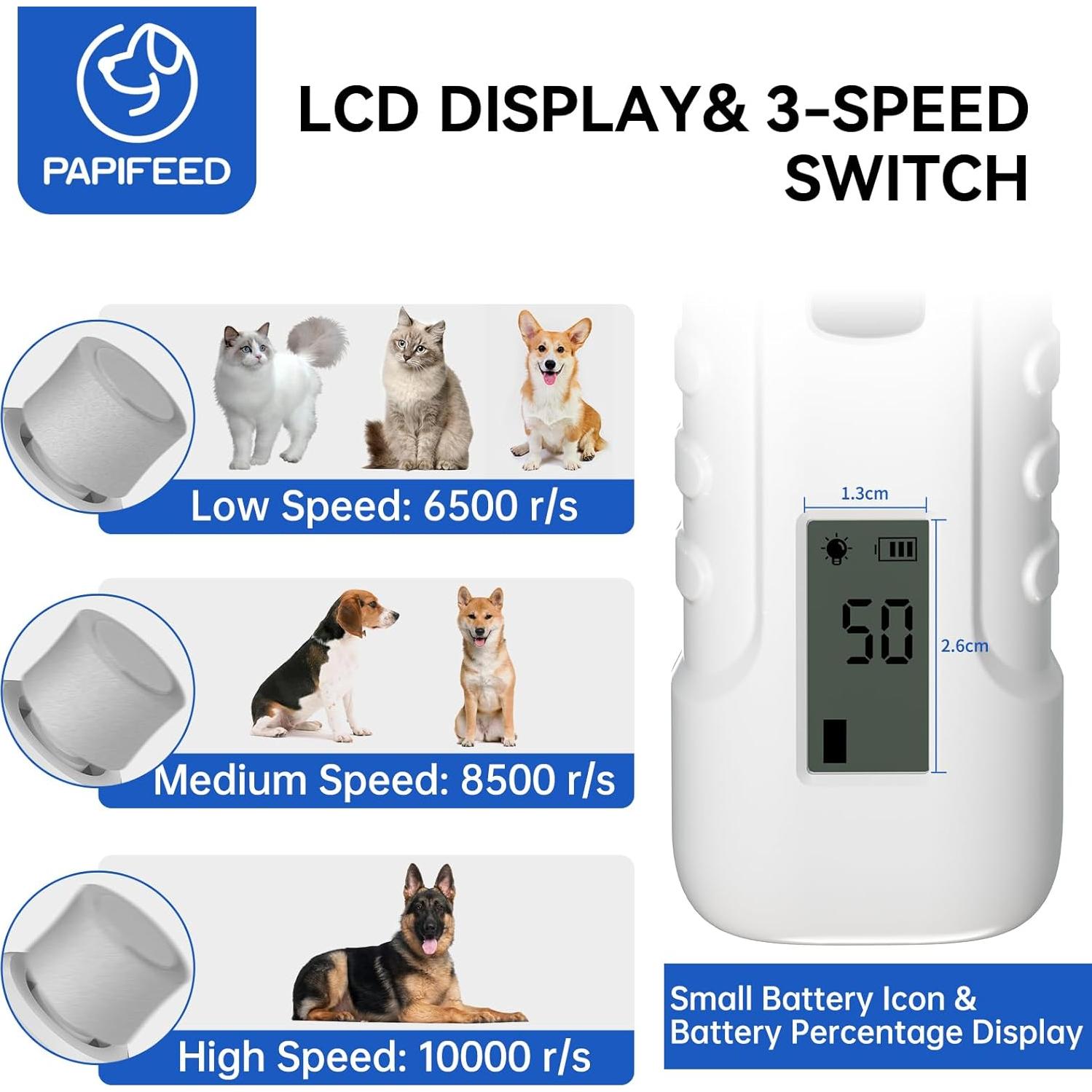 Molinillo Eléctrico Silencioso para Uñas de Perros Mina PF012