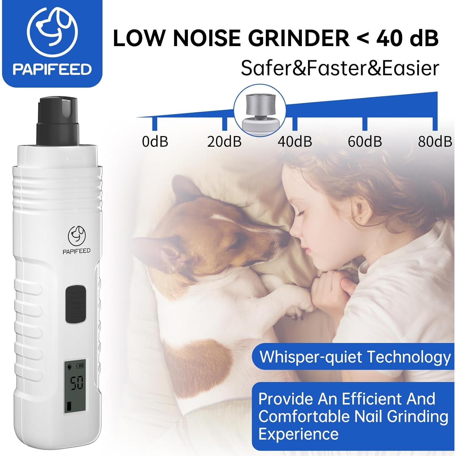 Molinillo Eléctrico Silencioso para Uñas de Perros Mina PF012