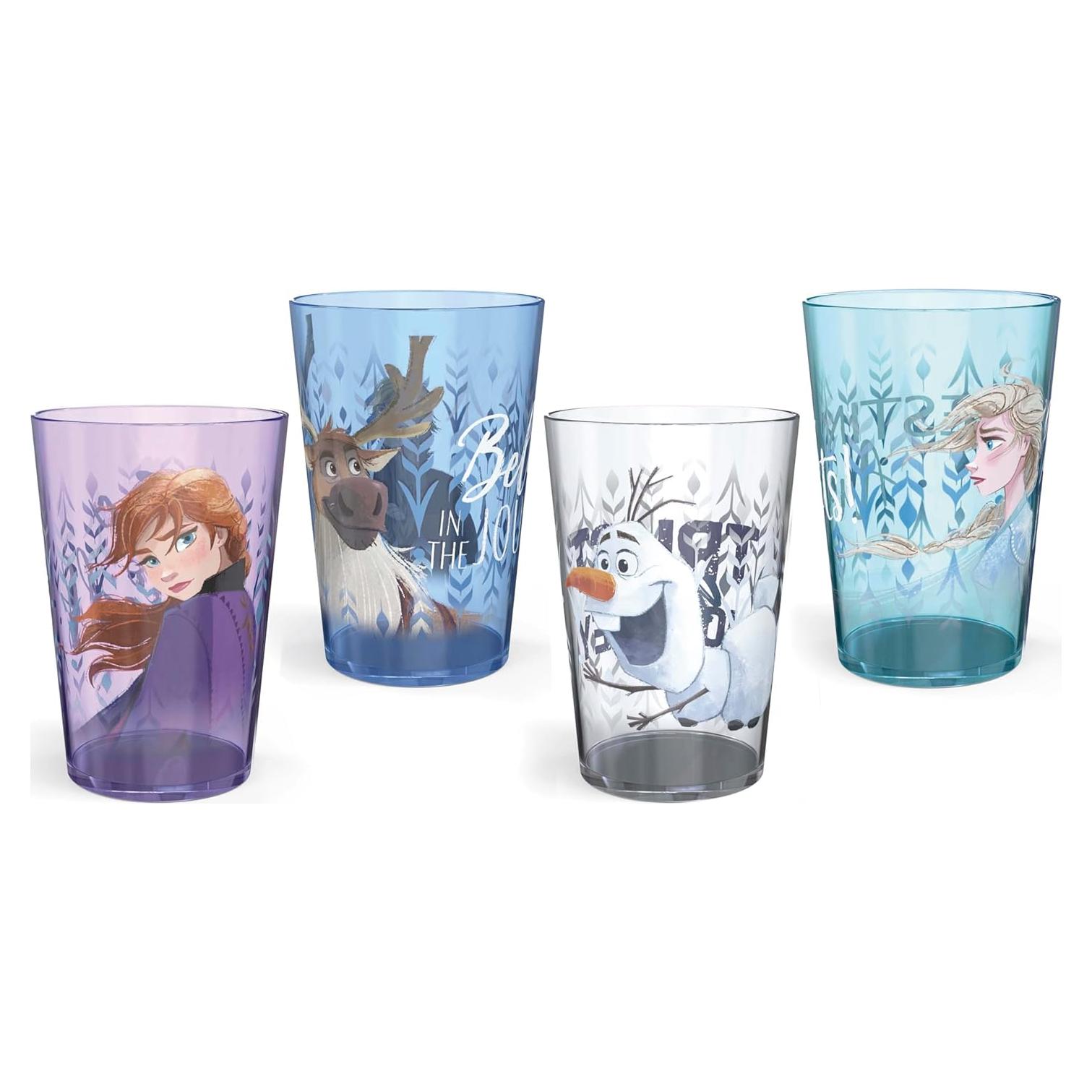 Zak Designs Disney Frozen 2 Nesting Tumbler Set Includes Durable Plastic Cups, Fun Drinkware is Perfect for Kids, 4pk (14.5oz, Anna & Elsa & Olaf)