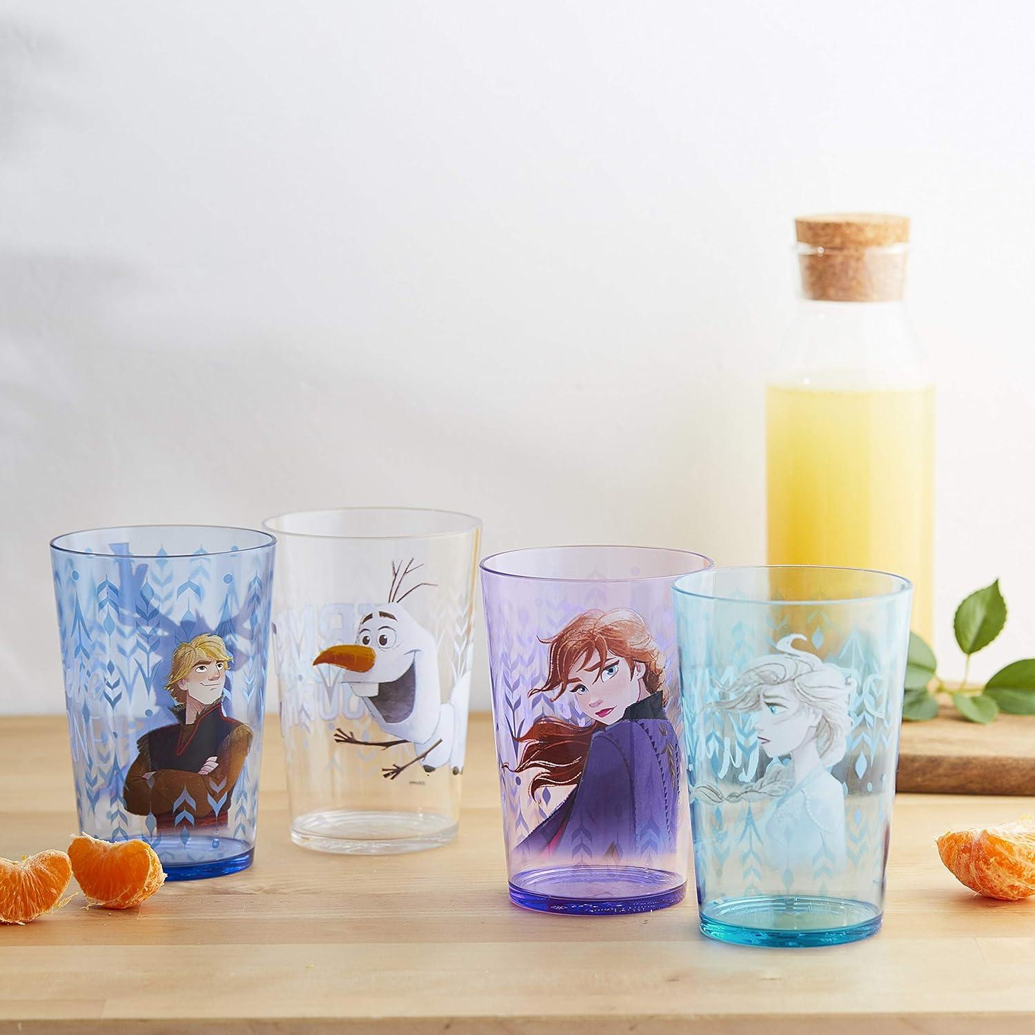 Zak Designs Disney Frozen 2 Nesting Tumbler Set Includes Durable Plastic Cups, Fun Drinkware is Perfect for Kids, 4pk (14.5oz, Anna & Elsa & Olaf)