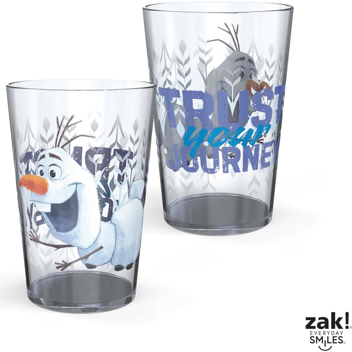 Zak Designs Disney Frozen 2 Nesting Tumbler Set Includes Durable Plastic Cups, Fun Drinkware is Perfect for Kids, 4pk (14.5oz, Anna & Elsa & Olaf)