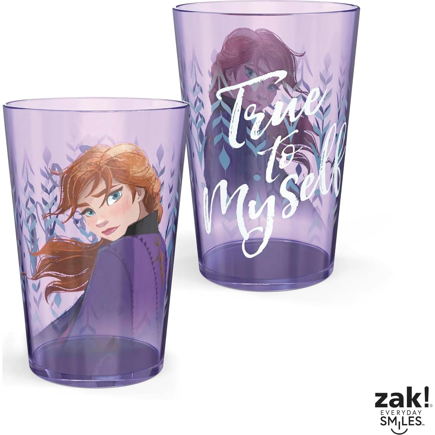 Zak Designs Disney Frozen 2 Nesting Tumbler Set Includes Durable Plastic Cups, Fun Drinkware is Perfect for Kids, 4pk (14.5oz, Anna & Elsa & Olaf)