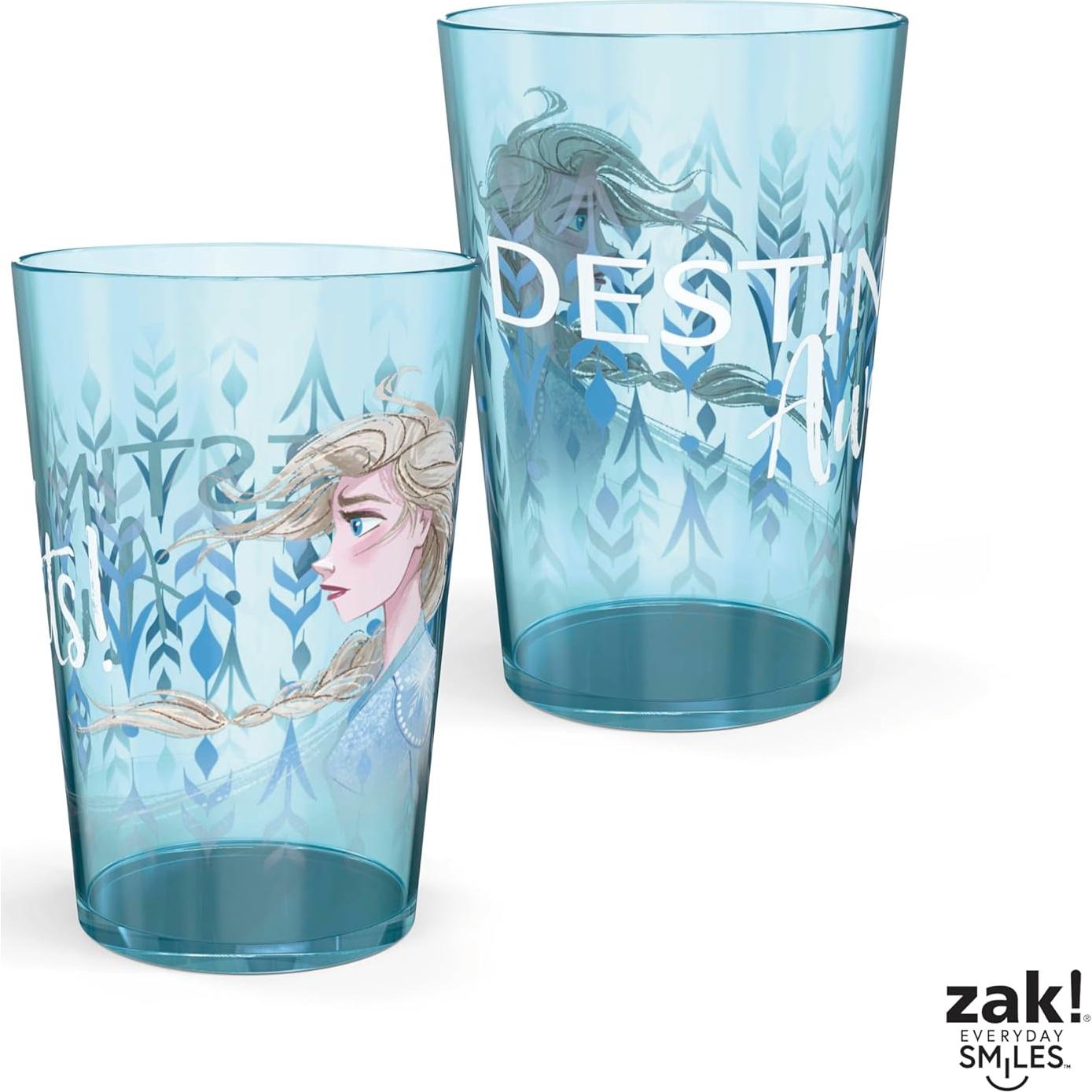 Zak Designs Disney Frozen 2 Nesting Tumbler Set Includes Durable Plastic Cups, Fun Drinkware is Perfect for Kids, 4pk (14.5oz, Anna & Elsa & Olaf)
