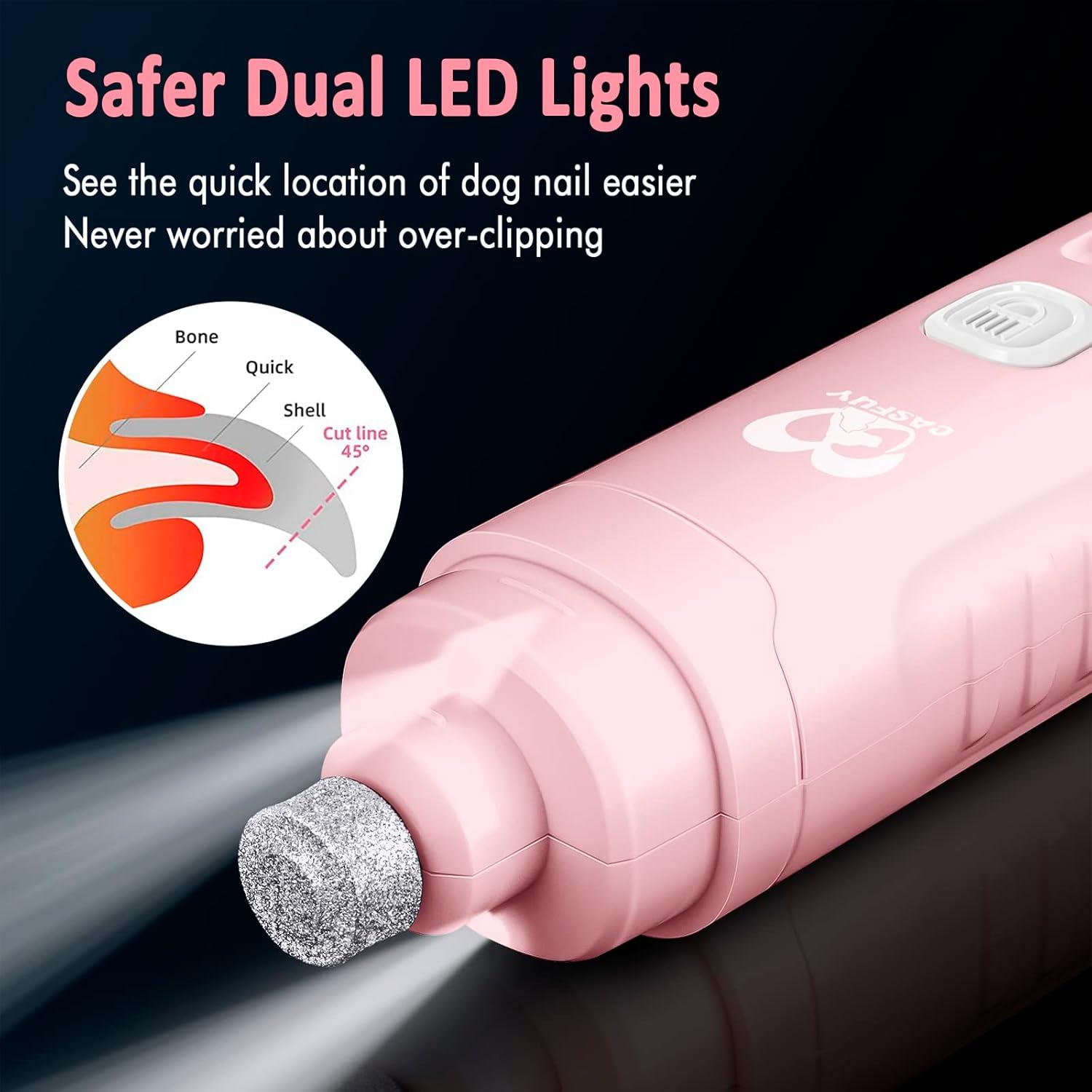 Molinillo de Uñas Eléctrico Casfuy Rosa 2 Velocidades LED