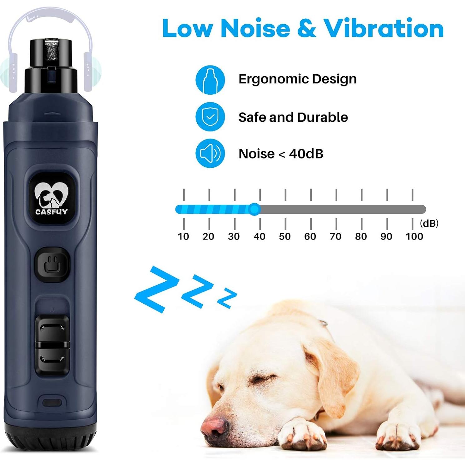 Molinillo de Uñas Eléctrico Casfuy con 2 Luces LED - Silencioso