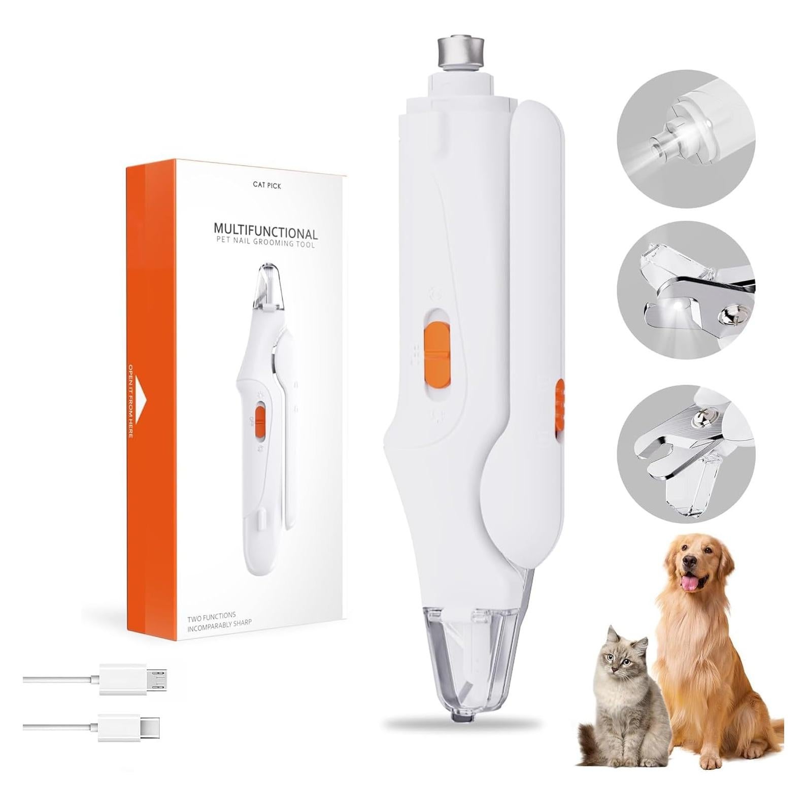 Cortauñas 2 en 1 CATPICK para Gatos y Perros Silencioso