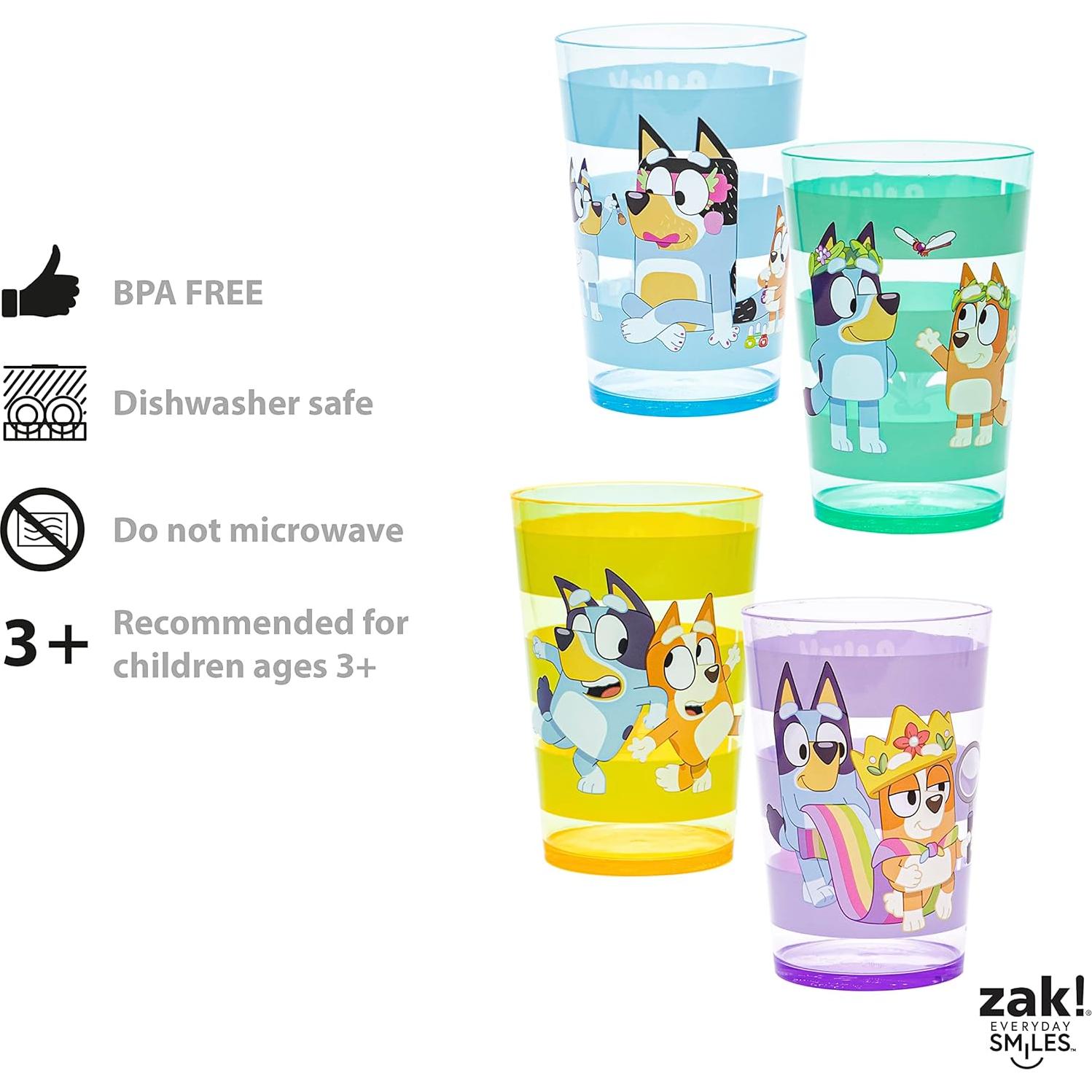 Juego de Vasos Apilables Zak Designs Bluey 4 Piezas 426 ml