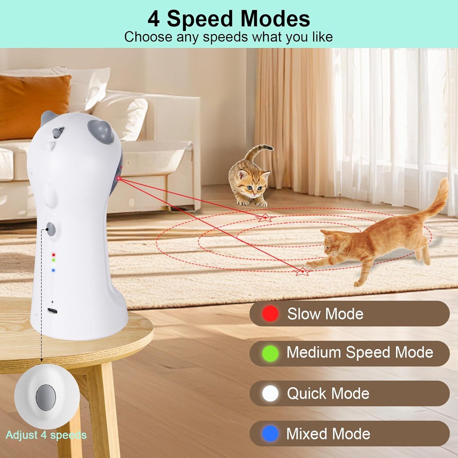 Juguete Interactivo Automático para Gatos TBTeek con Luz y 4 Modos