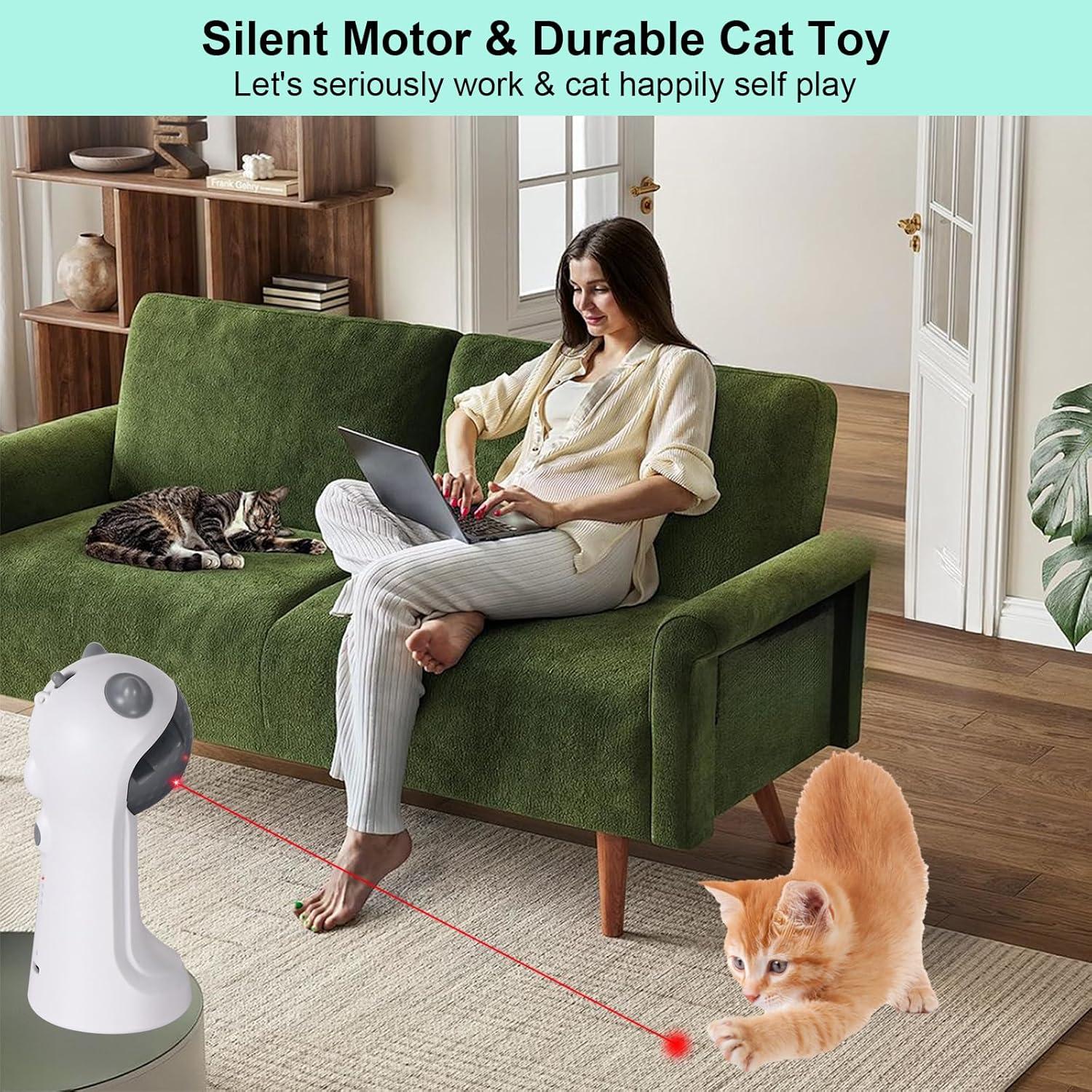 Juguete Interactivo Automático para Gatos TBTeek con Luz y 4 Modos