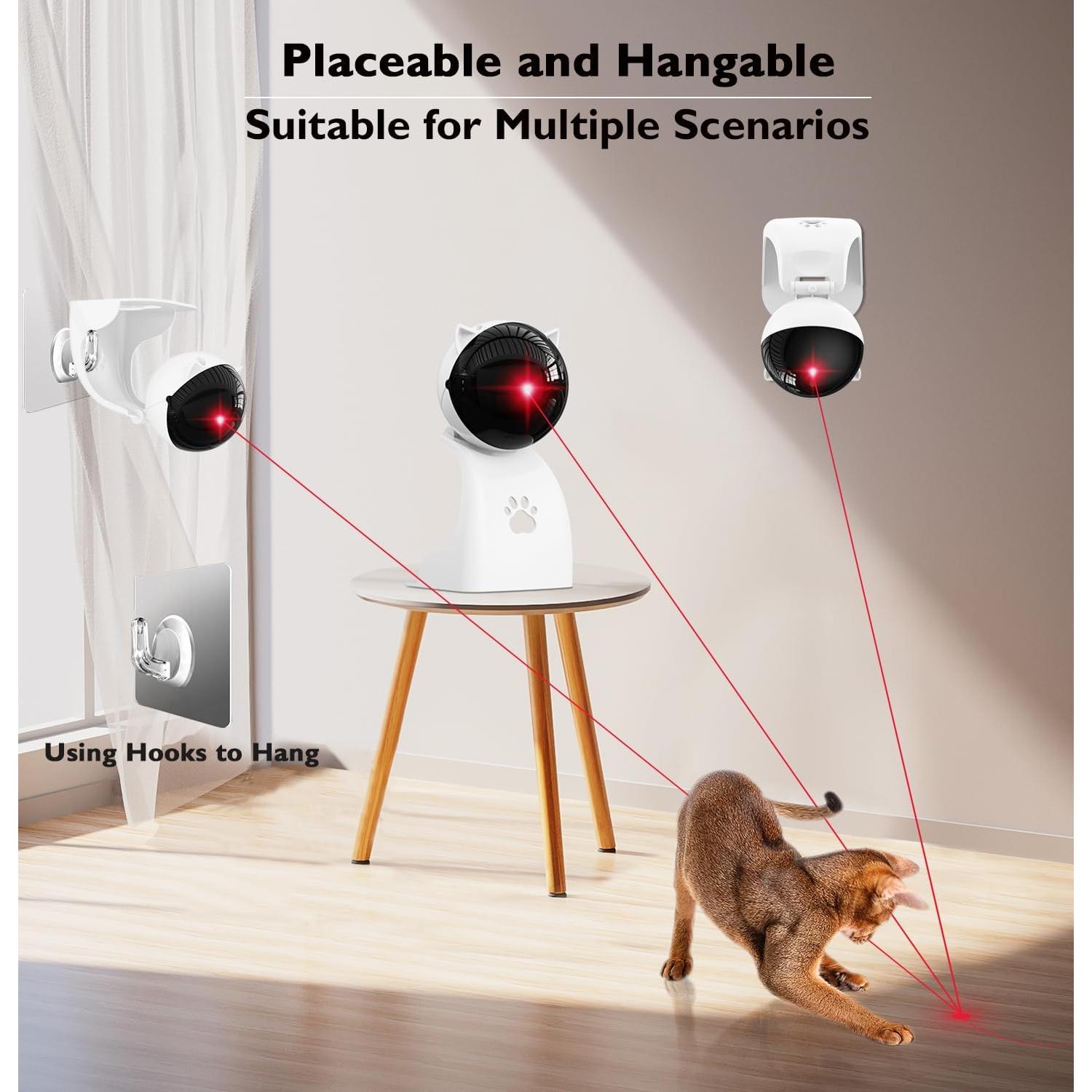 Juguete láser automático para gatos Valonii gris, recargable USB