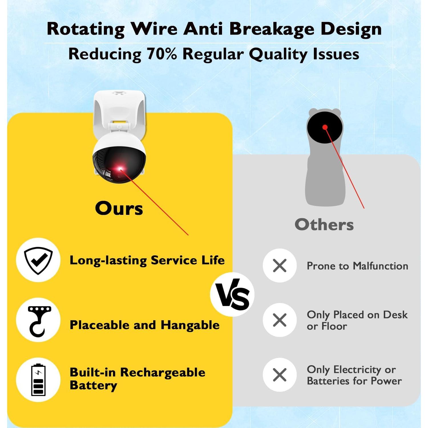 Juguete láser automático para gatos Valonii gris, recargable USB