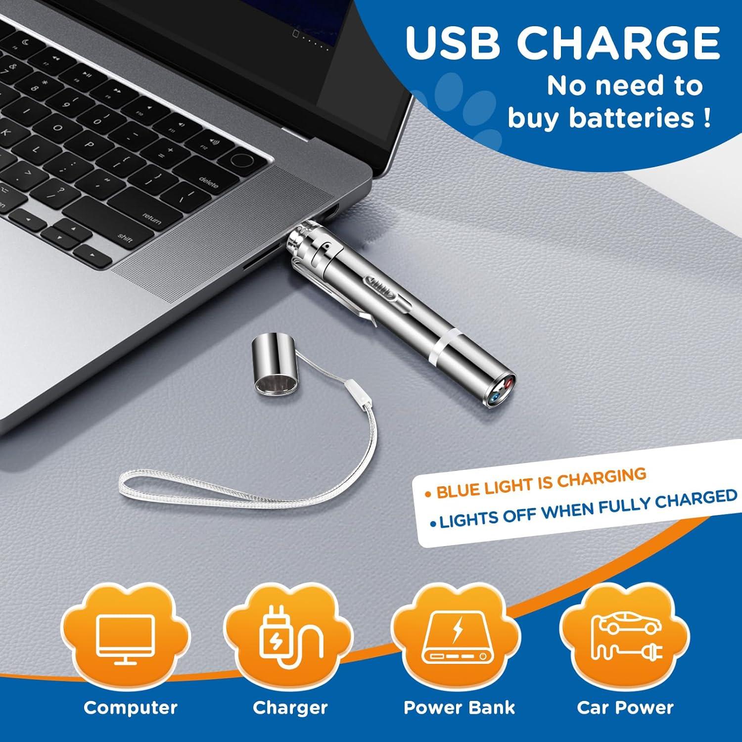 Puntero láser recargable Koackl para gatos y perros 3 luces