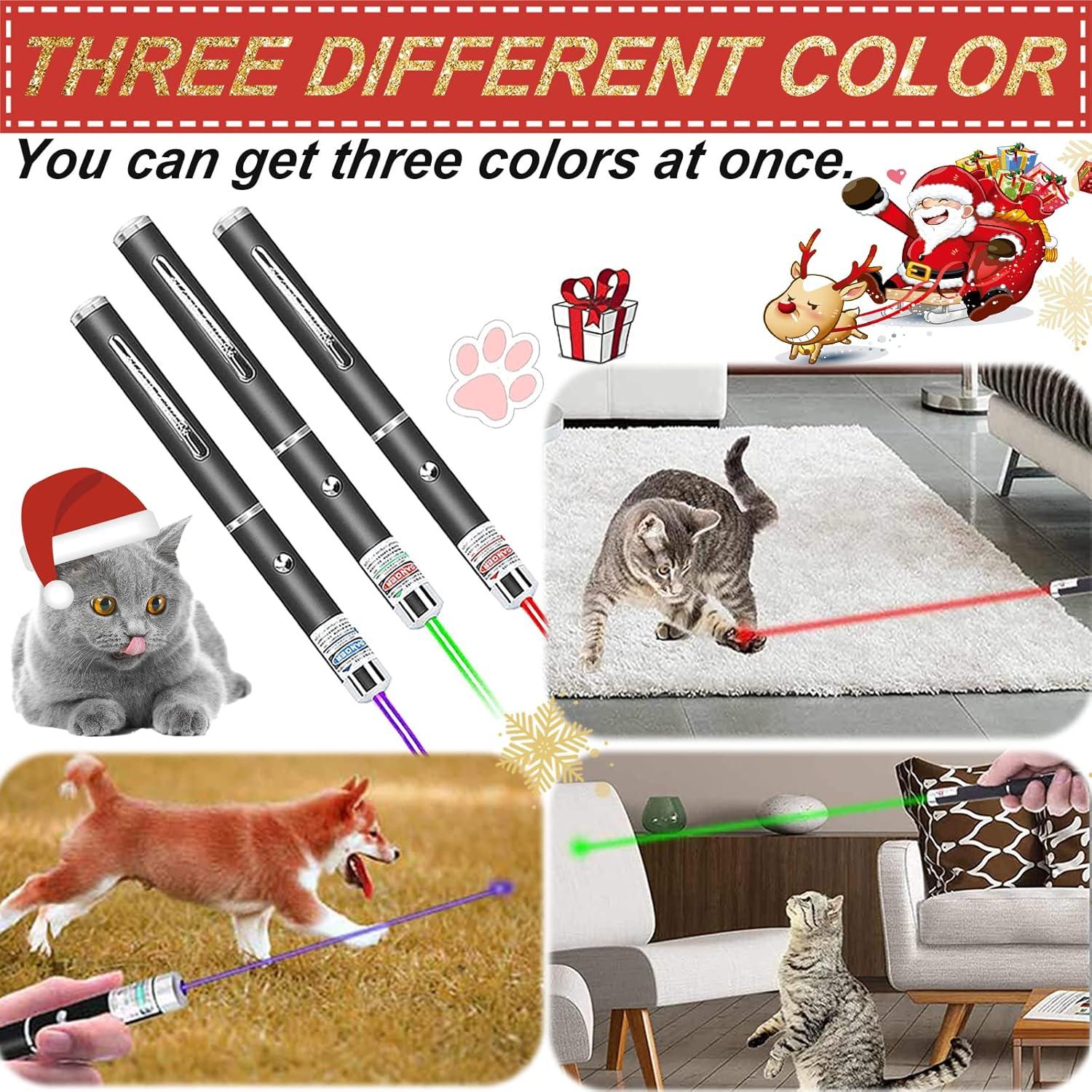 Juguete Puntero Láser para Gatos MEUSNO 3 en 1 Rojo Verde Púrpura