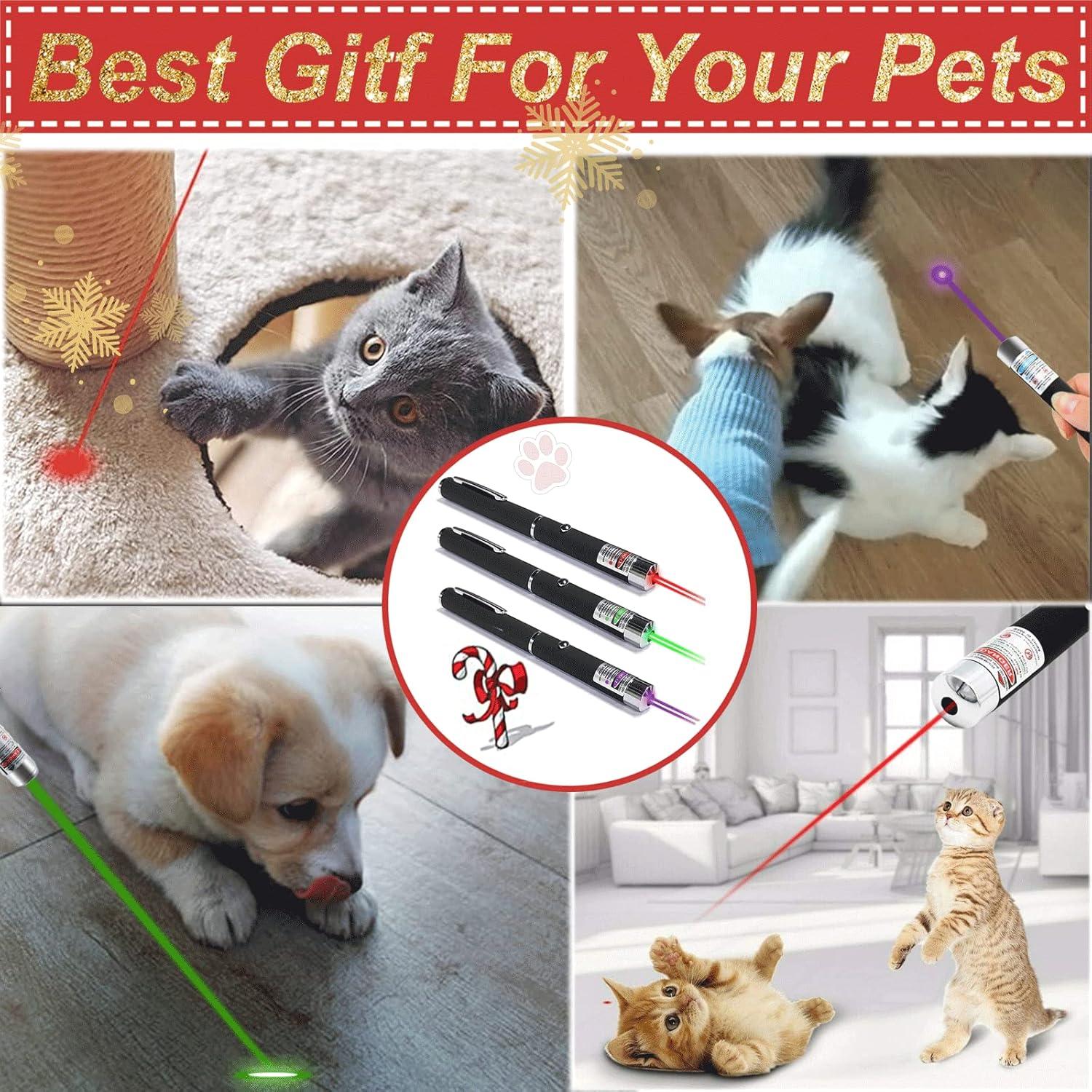 Juguete Puntero Láser para Gatos MEUSNO 3 en 1 Rojo Verde Púrpura