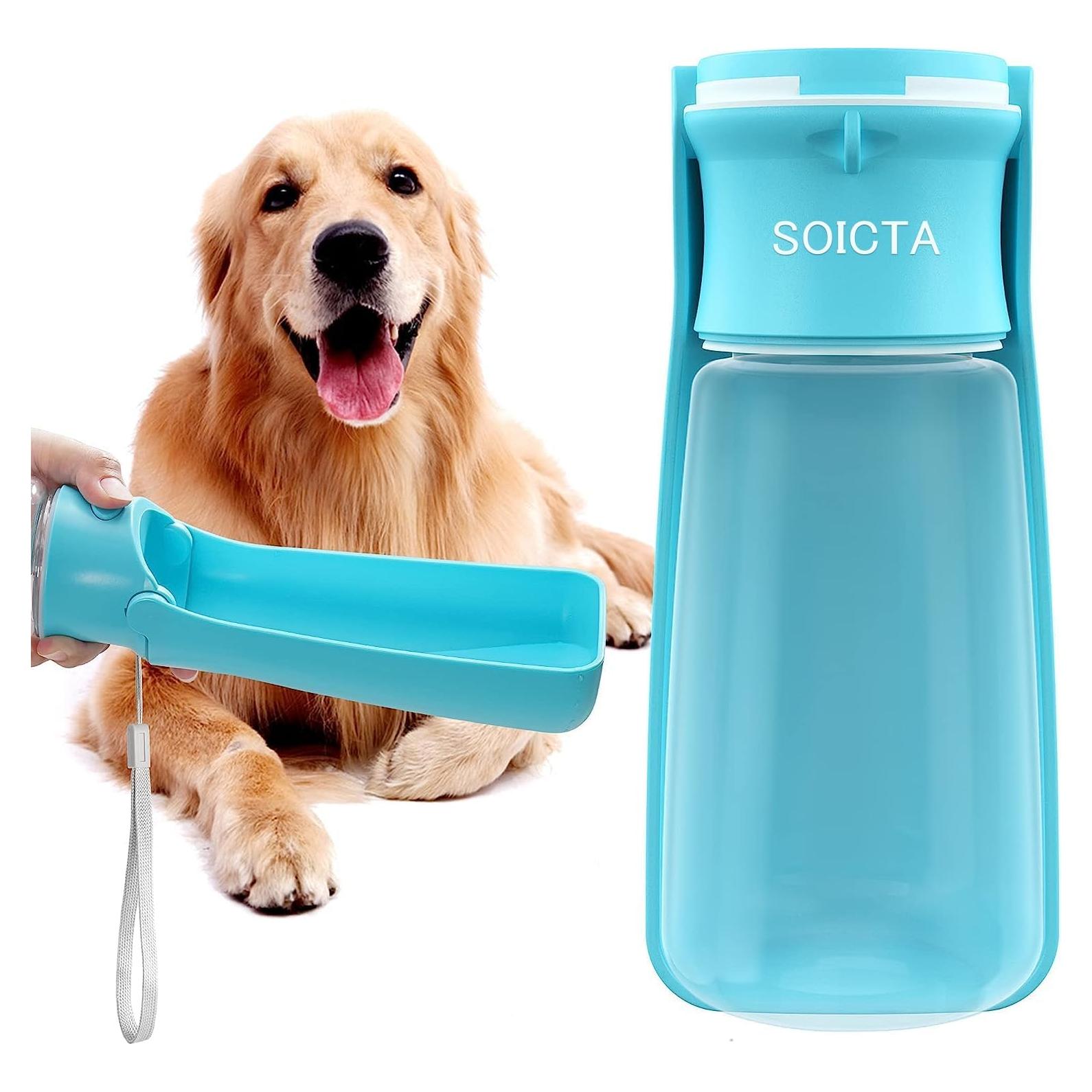 Botella de Agua Plegable SOICTA 0.56L para Perros y Mascotas