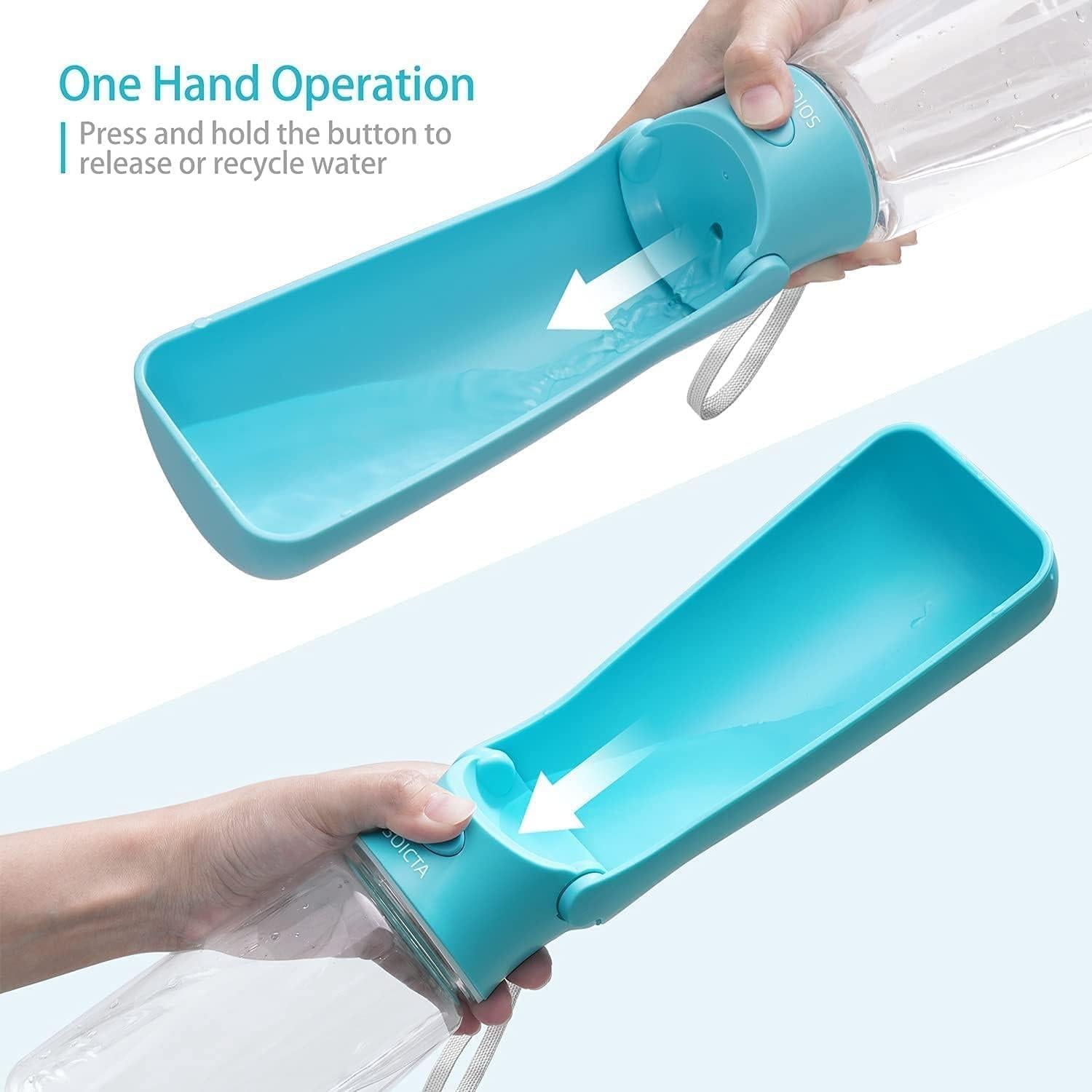 Botella de Agua Plegable SOICTA 0.56L para Perros y Mascotas