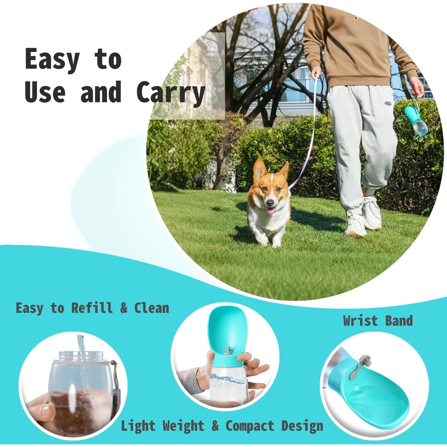 Botella de Agua para Perros Kalimdor 350ml a Prueba de Fugas