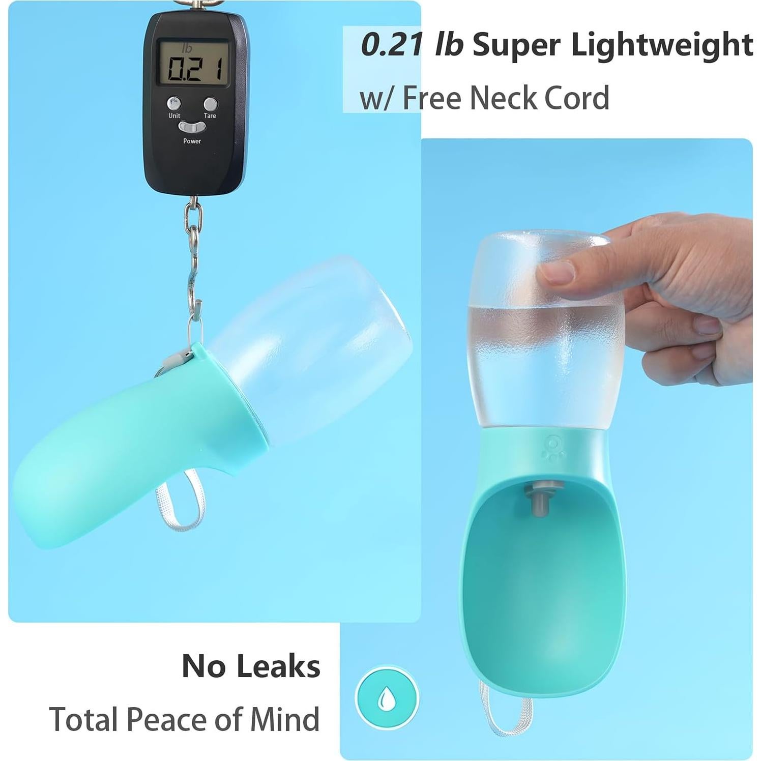 Botella de Agua para Perros Kalimdor 350ml a Prueba de Fugas