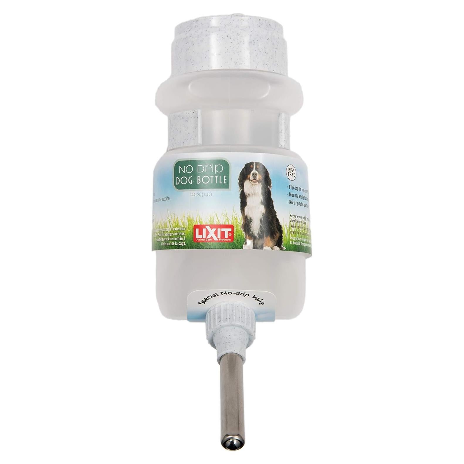 Botella de Agua Lixit 1306 ml para Perros Sin Goteo Blanca