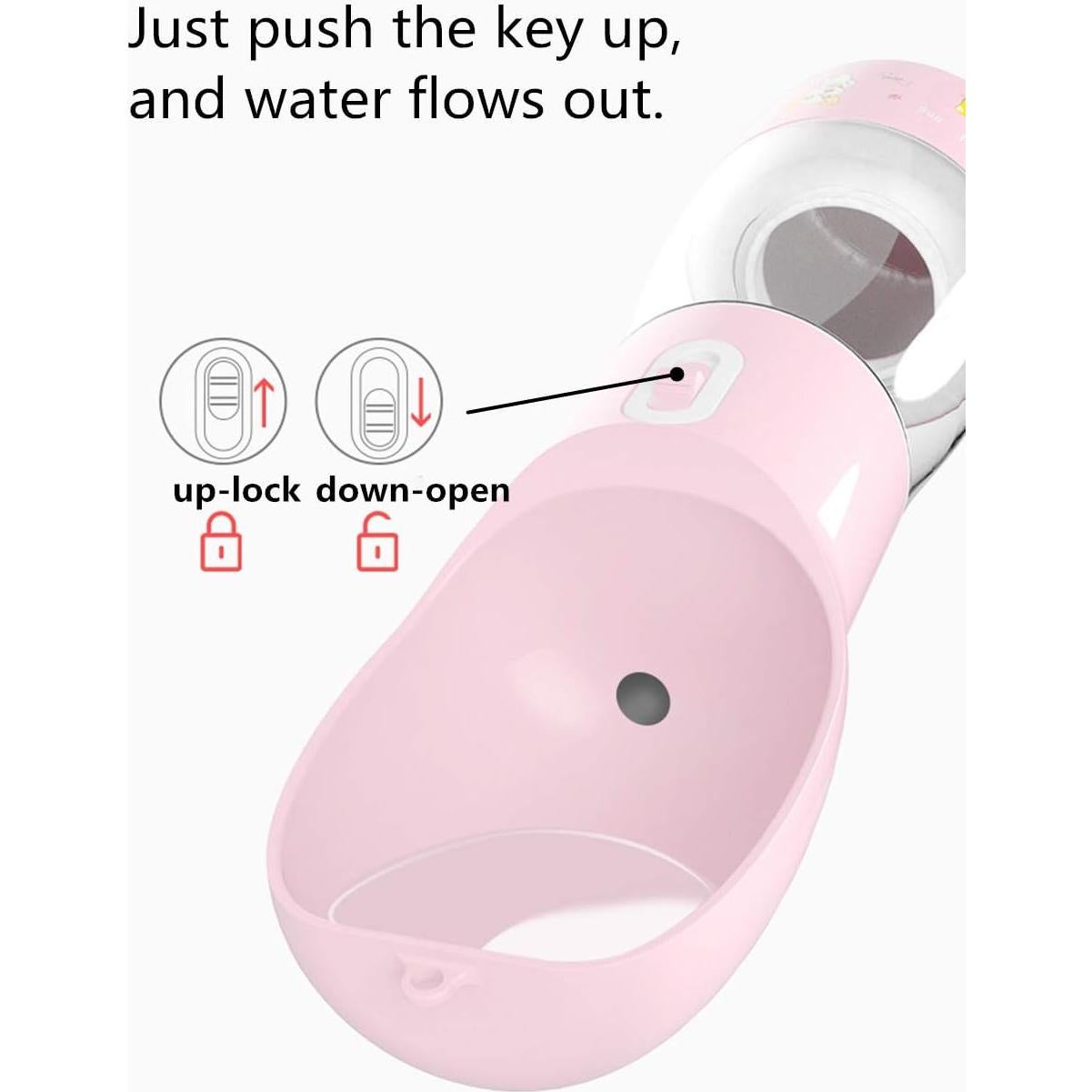 Dispensador de Agua y Comida para Perros Misthis Rosa 250ml