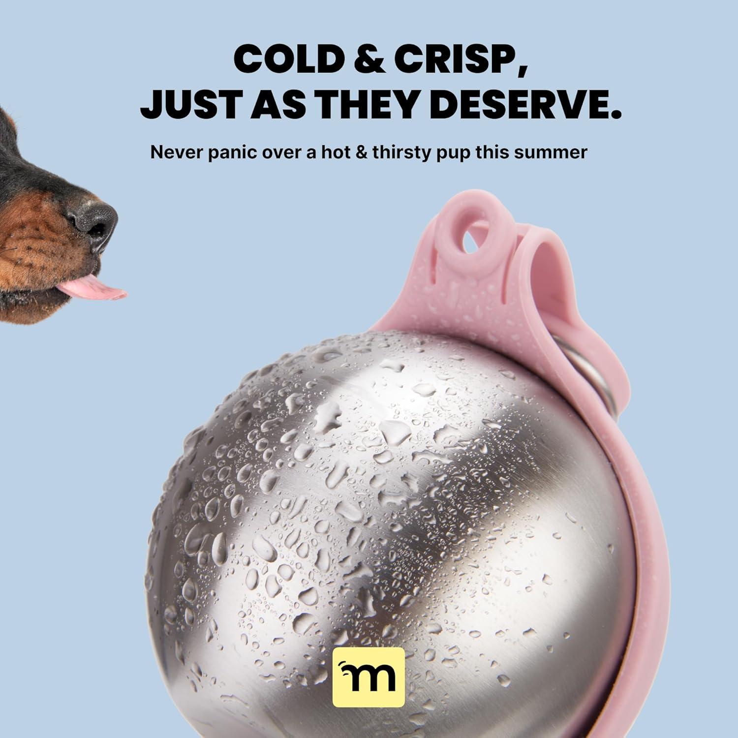 Botella de Agua Portátil Malsipree 295 ml para Perros Rosa