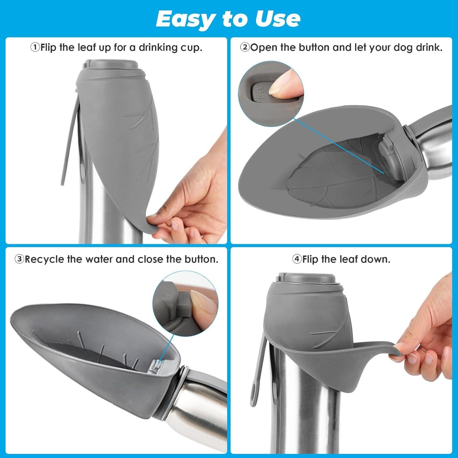 Botella de Agua Grande URPOWER 27 Oz Acero Inoxidable Aislada