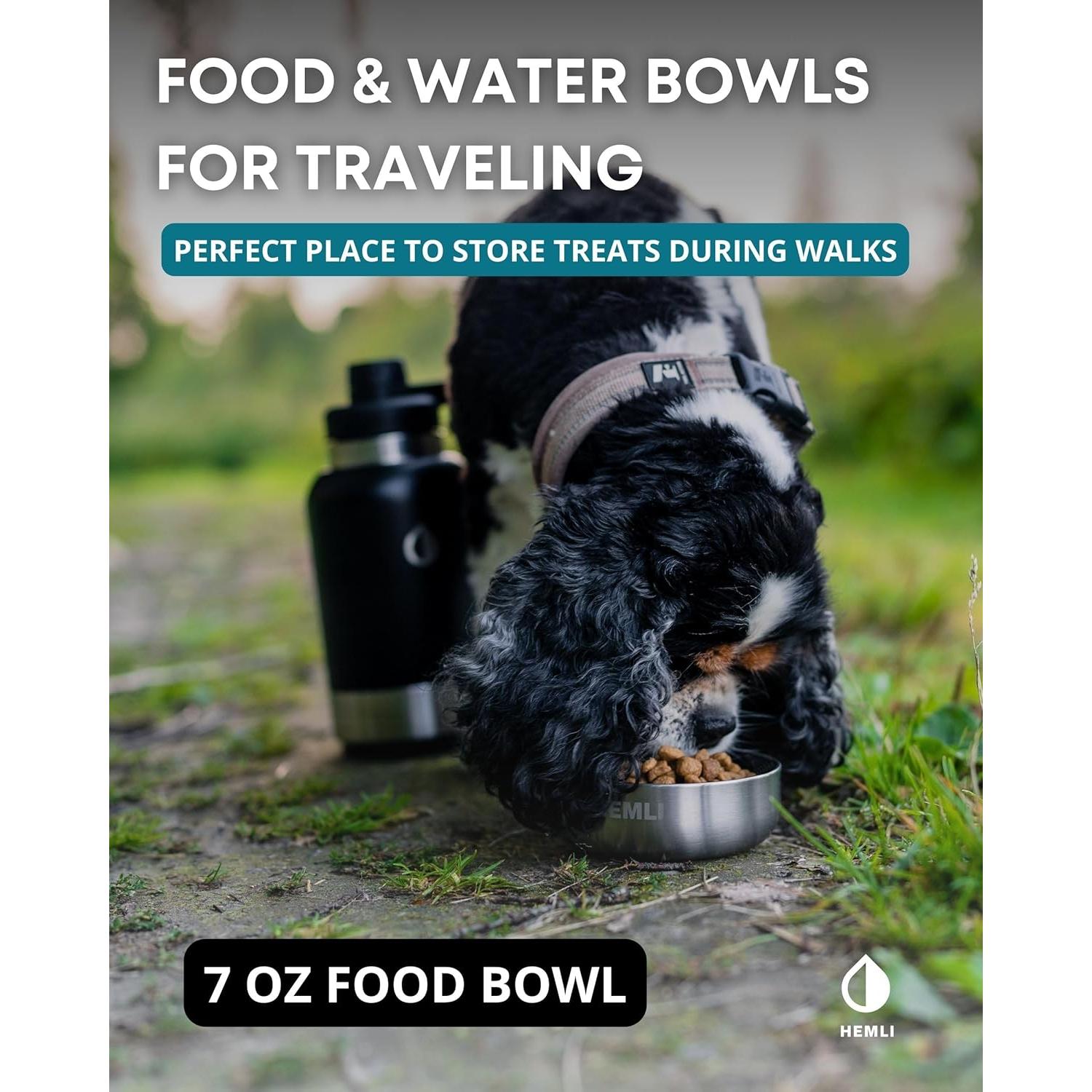 Botella de Agua para Perros HEMLI 0.95L con Tazón y Funda