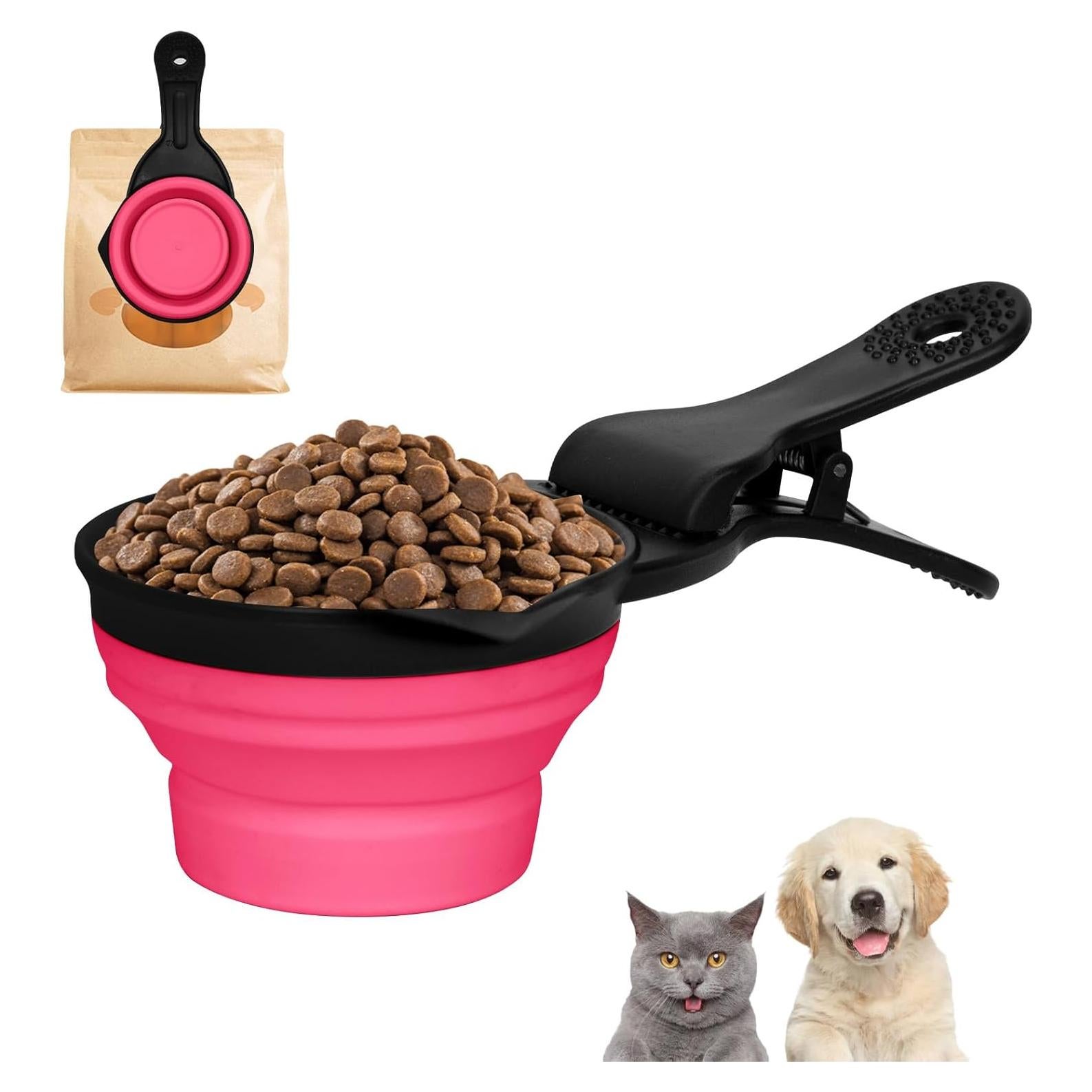 Cuchara Plegable para Comida de Perros 1 Taza Silicona Roja