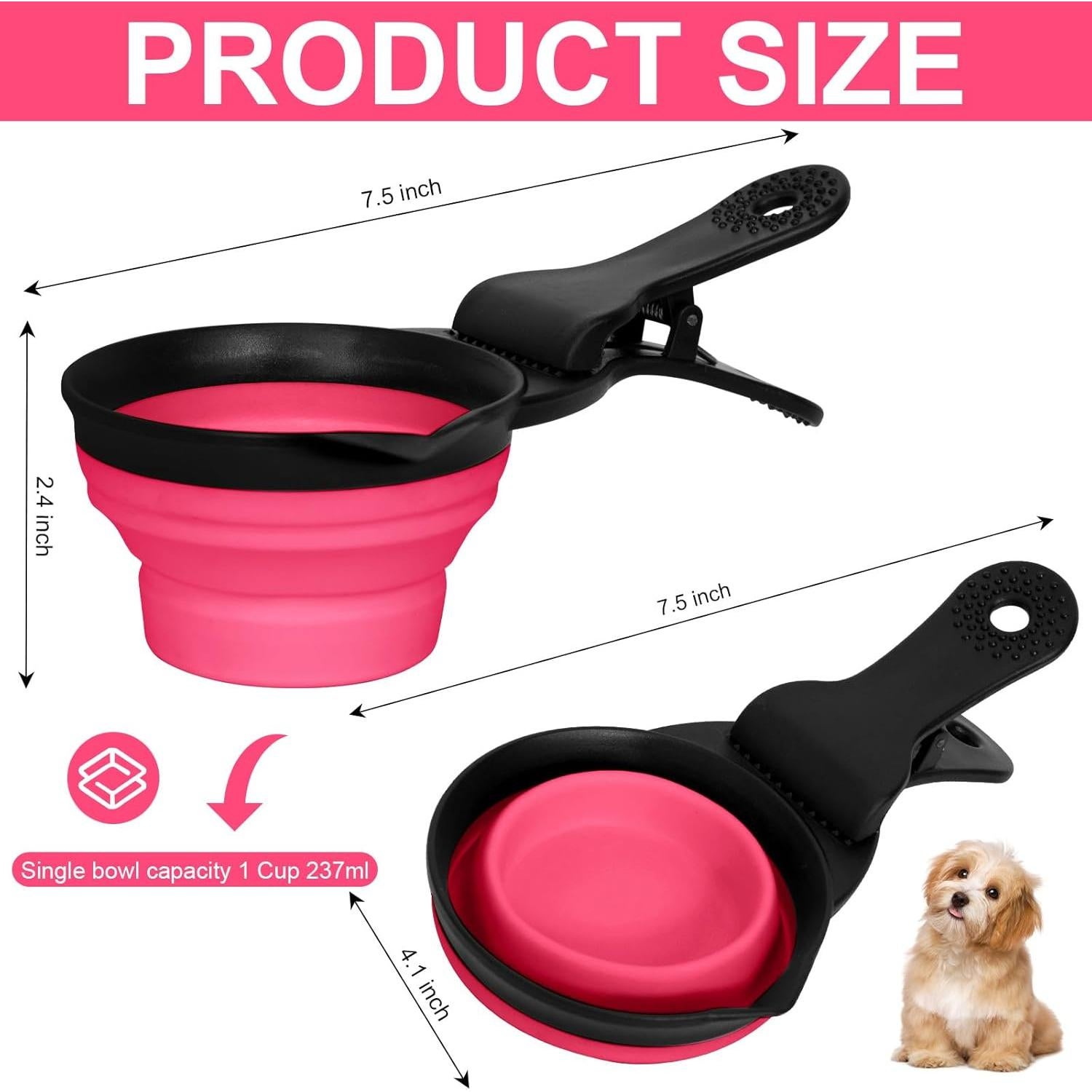 Cuchara Plegable para Comida de Perros 1 Taza Silicona Roja