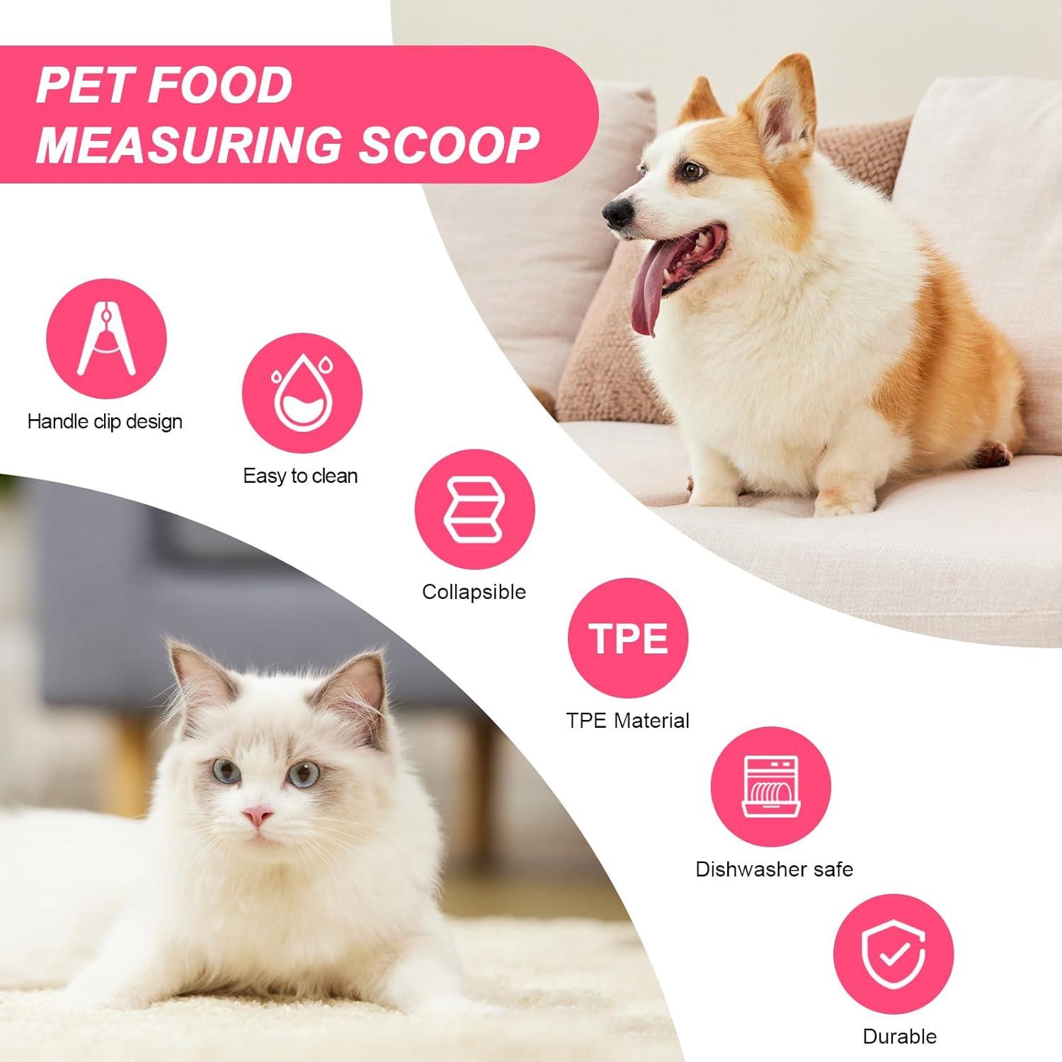 Cuchara Plegable para Comida de Perros 1 Taza Silicona Roja