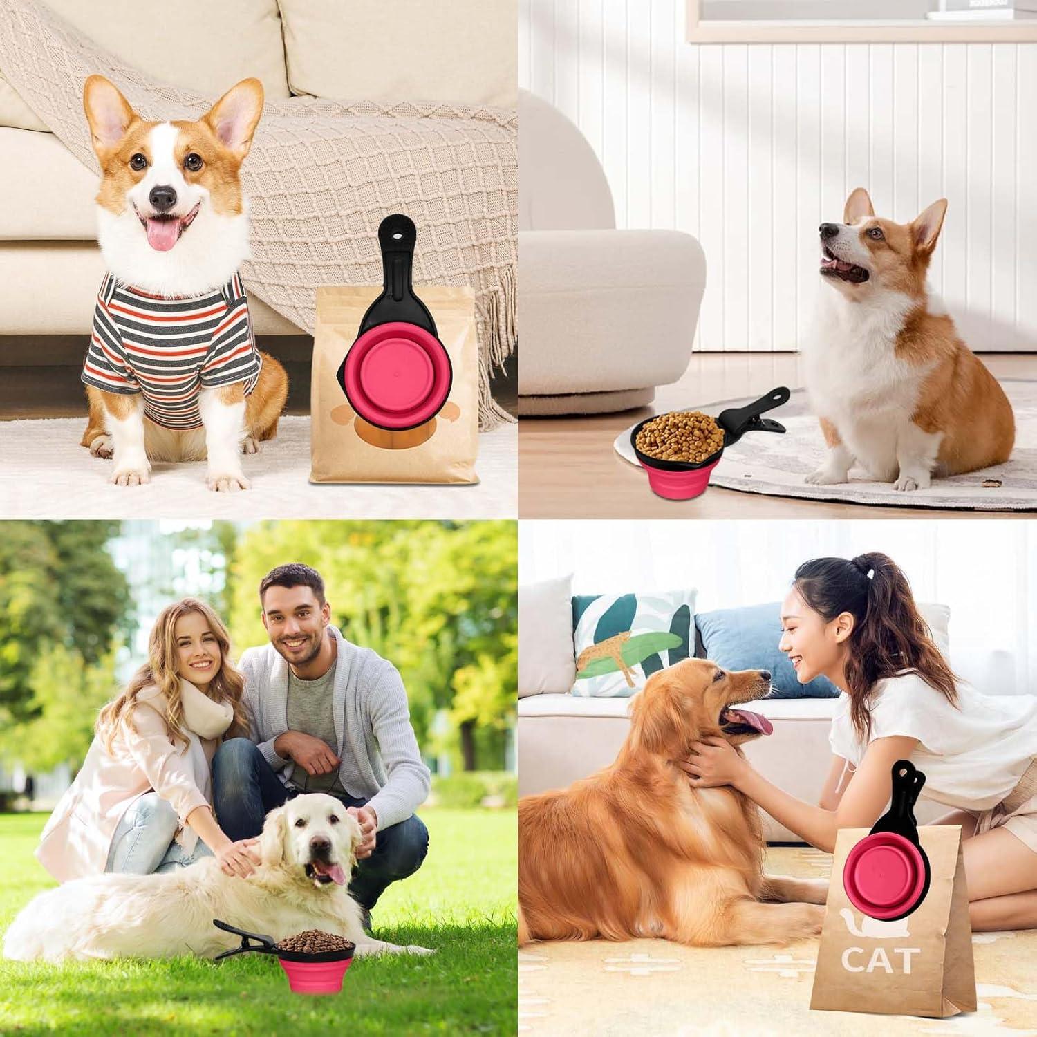 Cuchara Plegable para Comida de Perros 1 Taza Silicona Roja