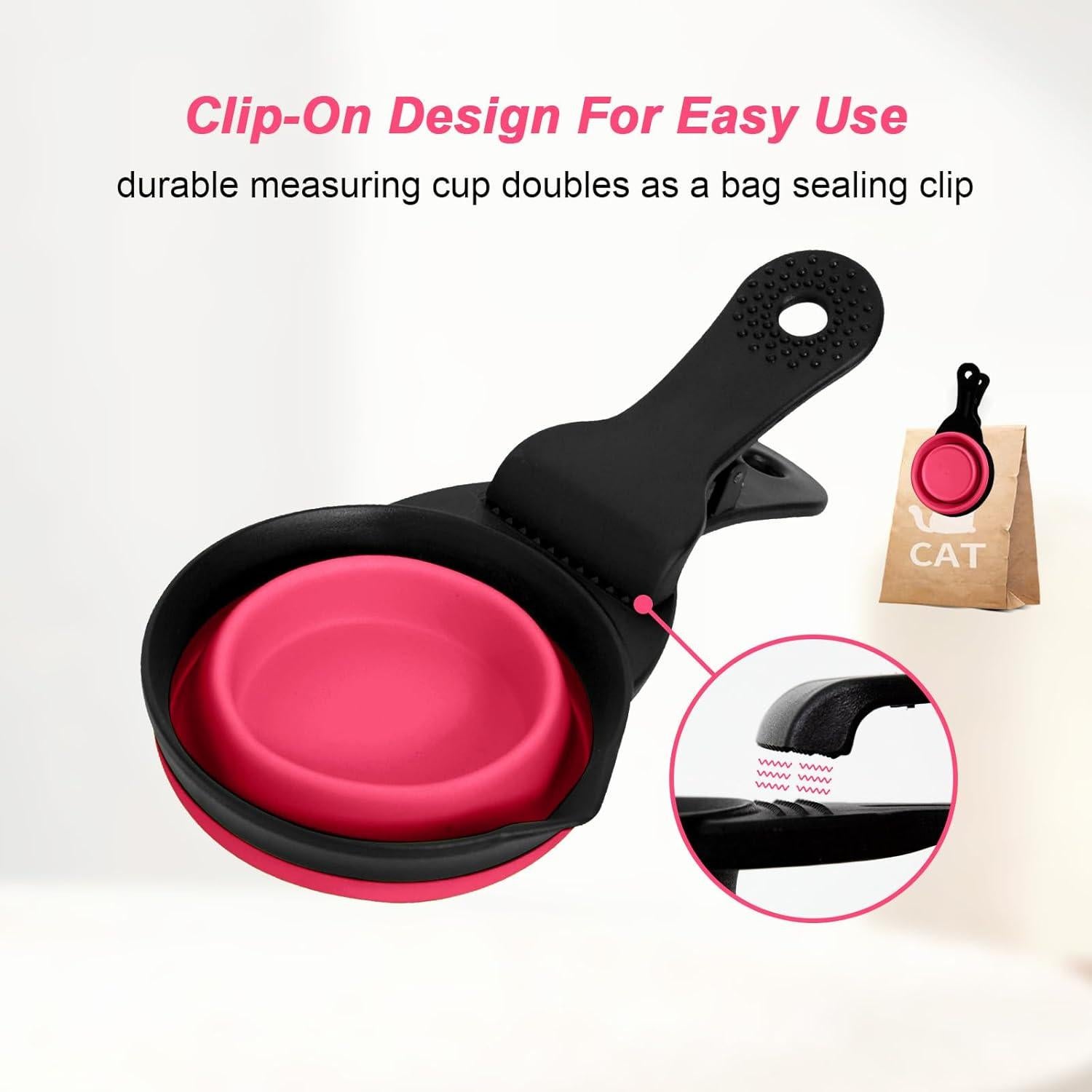 Cuchara Plegable para Comida de Perros 1 Taza Silicona Roja