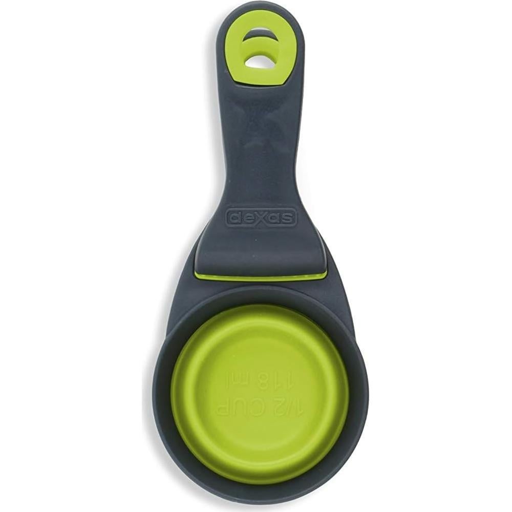 Cucharón Plegable Klip Dexas para Mascotas 1/2 Taza Gris/Verde