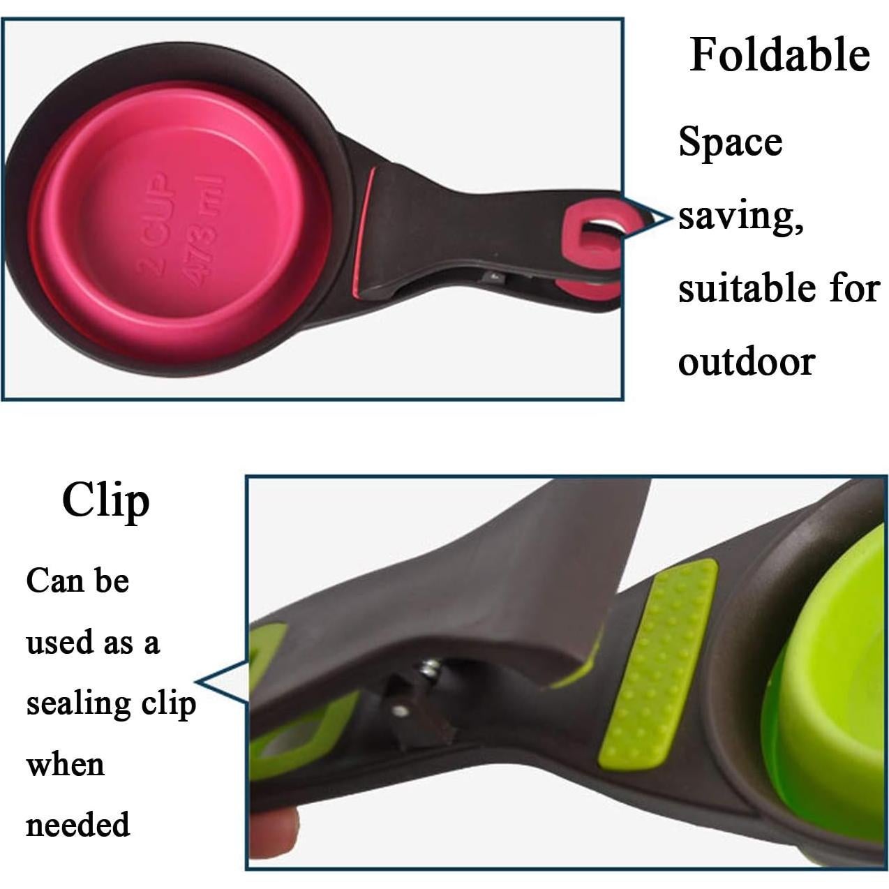 Juego de Tazas Medidoras Plegables UCSAJI para Mascotas 2 Pzas