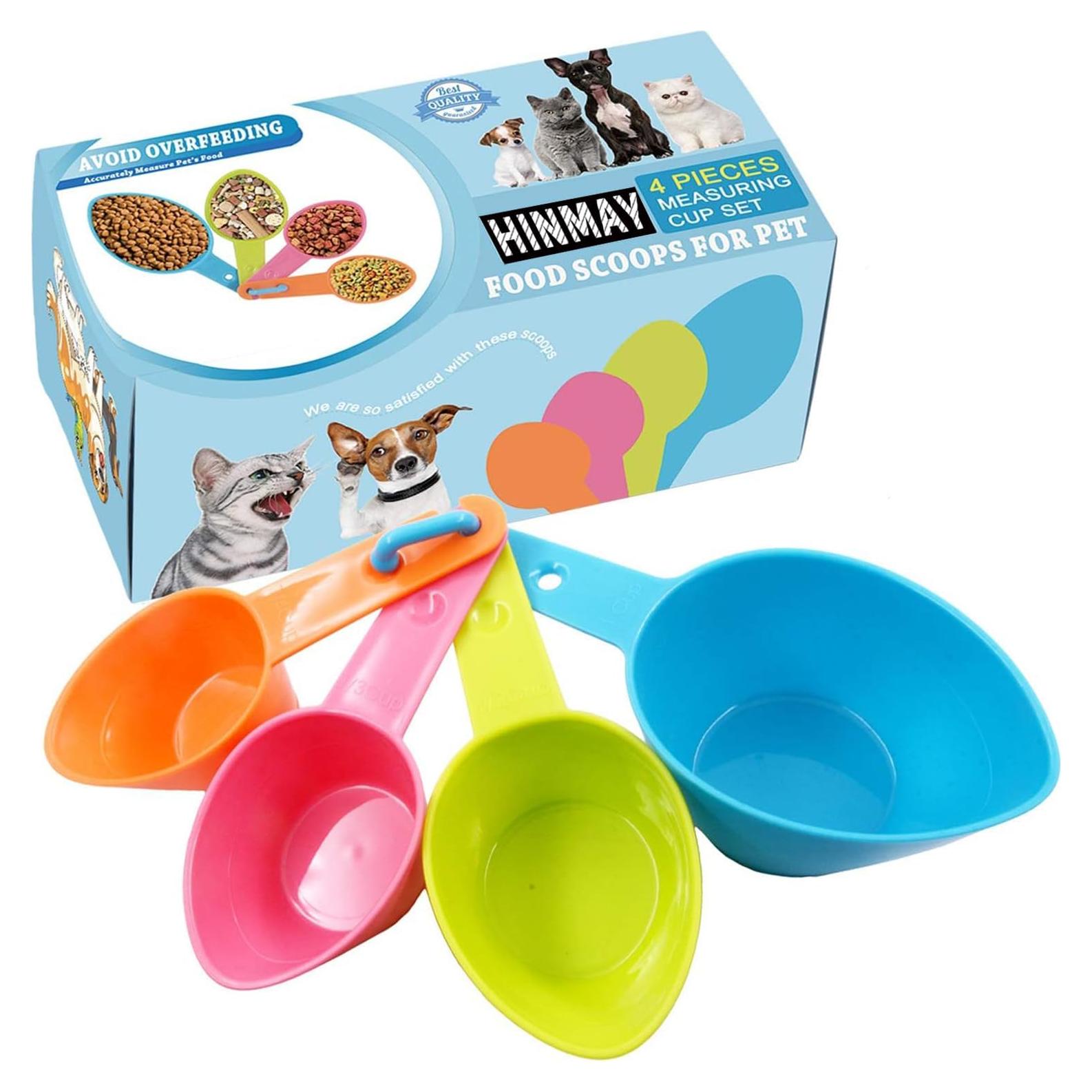 Juego de Tazas Medidoras HINMAY para Comida de Mascotas 4 Pzs