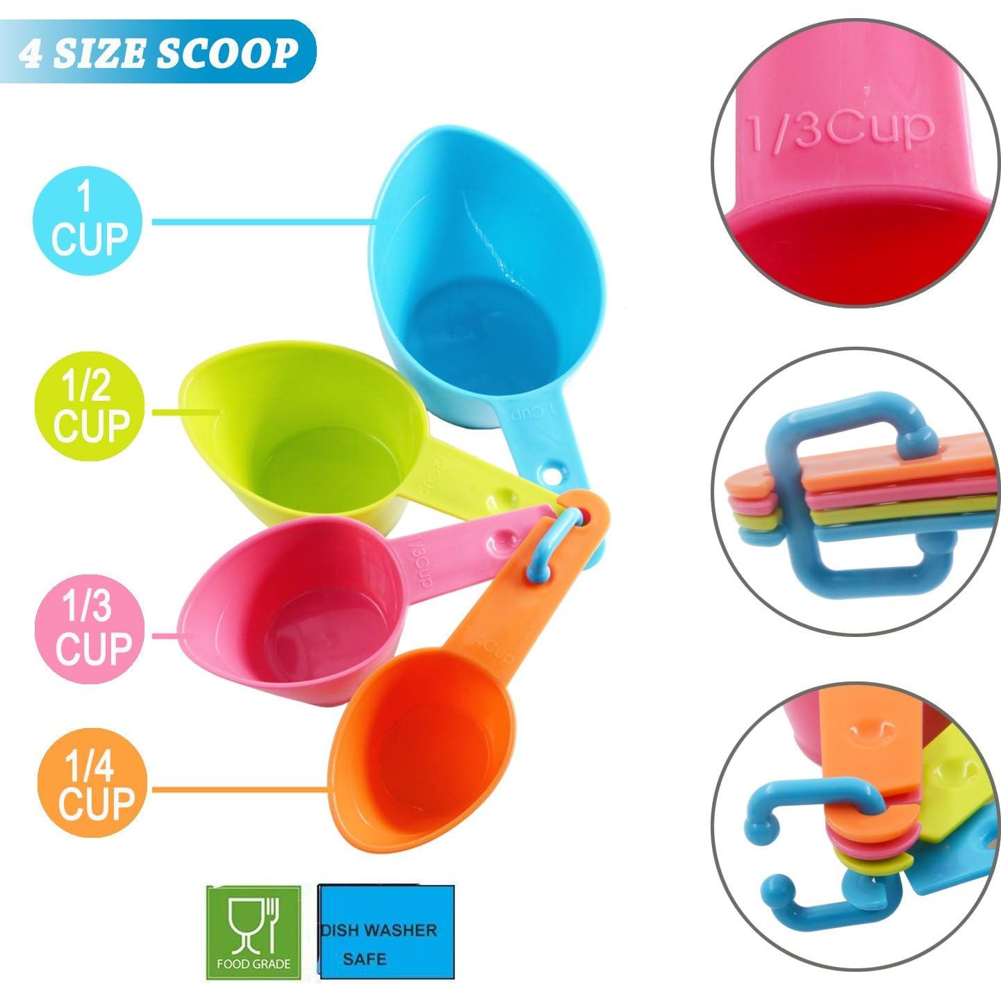 Juego de Tazas Medidoras HINMAY para Comida de Mascotas 4 Pzs