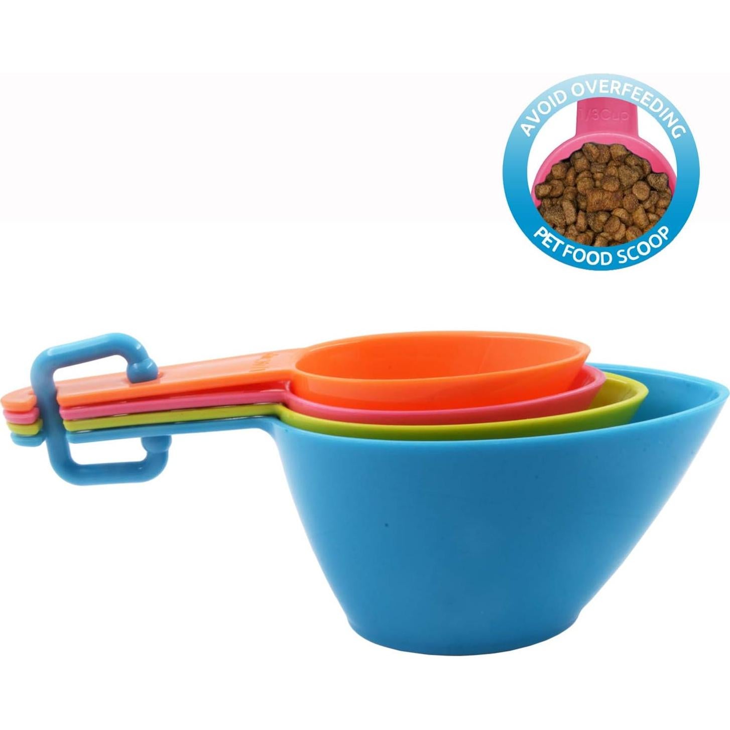 Juego de Tazas Medidoras HINMAY para Comida de Mascotas 4 Pzs