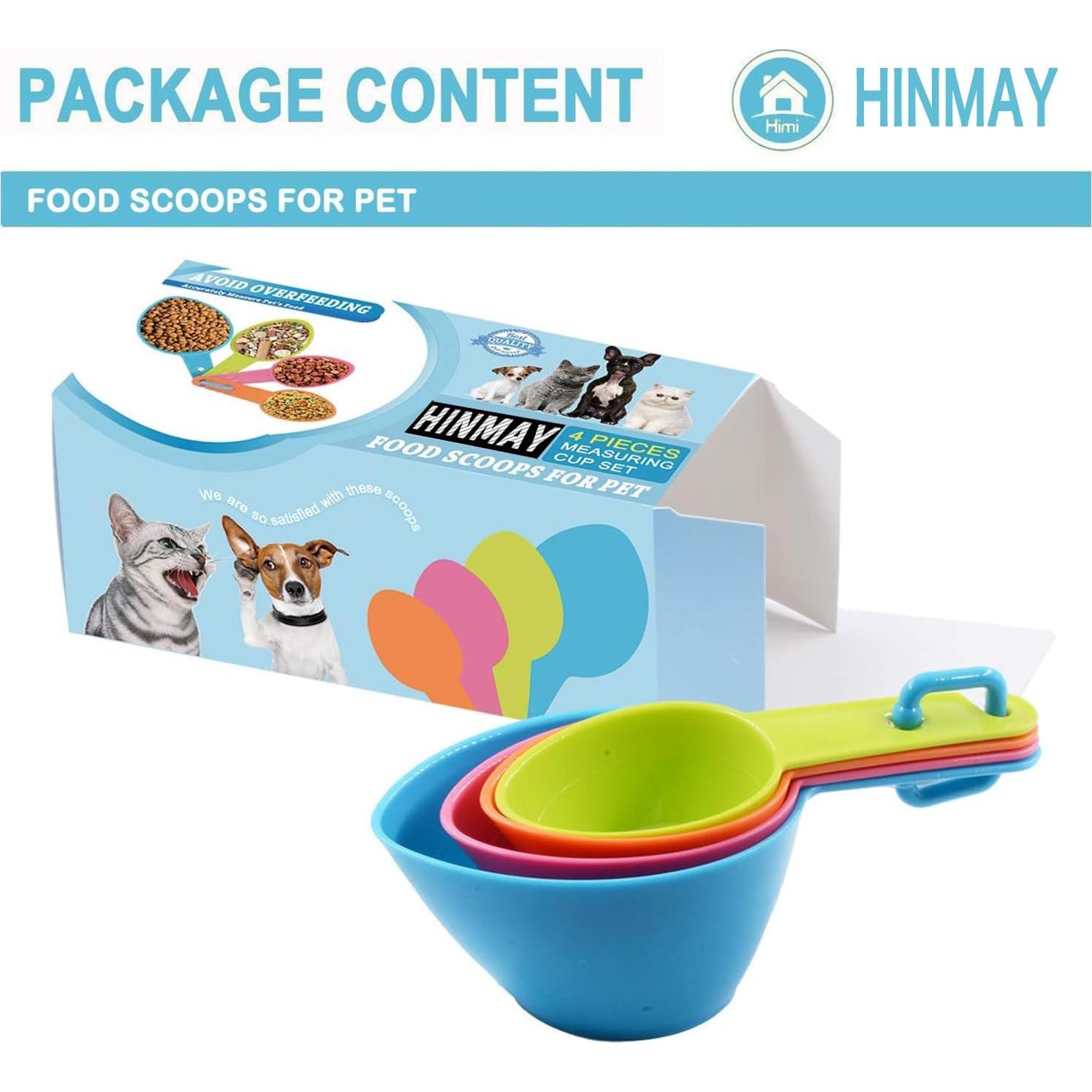 Juego de Tazas Medidoras HINMAY para Comida de Mascotas 4 Pzs